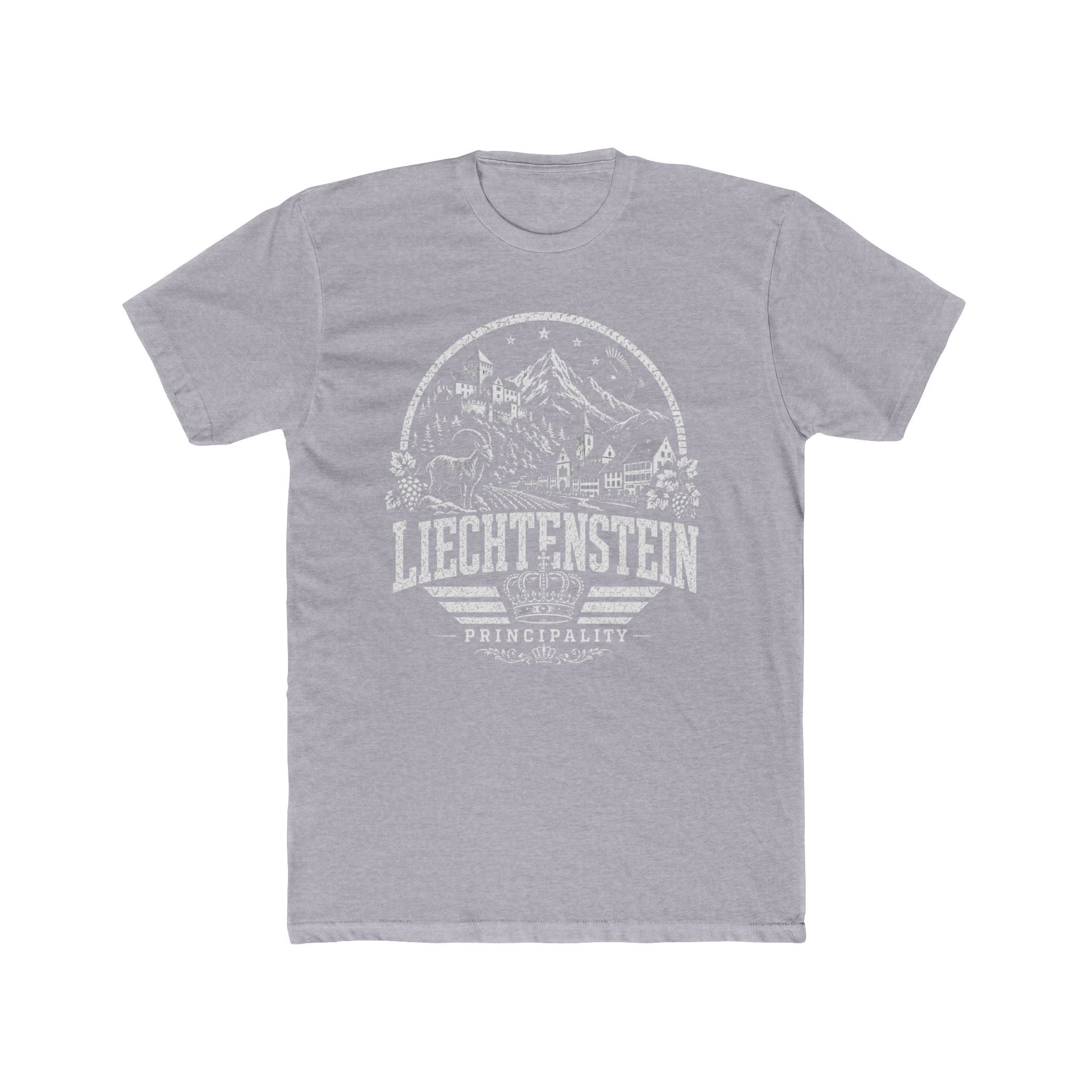 Liechtenstein vintage landmarks men's tee — iconic landmark design | Nameshi Destinations (view 3)