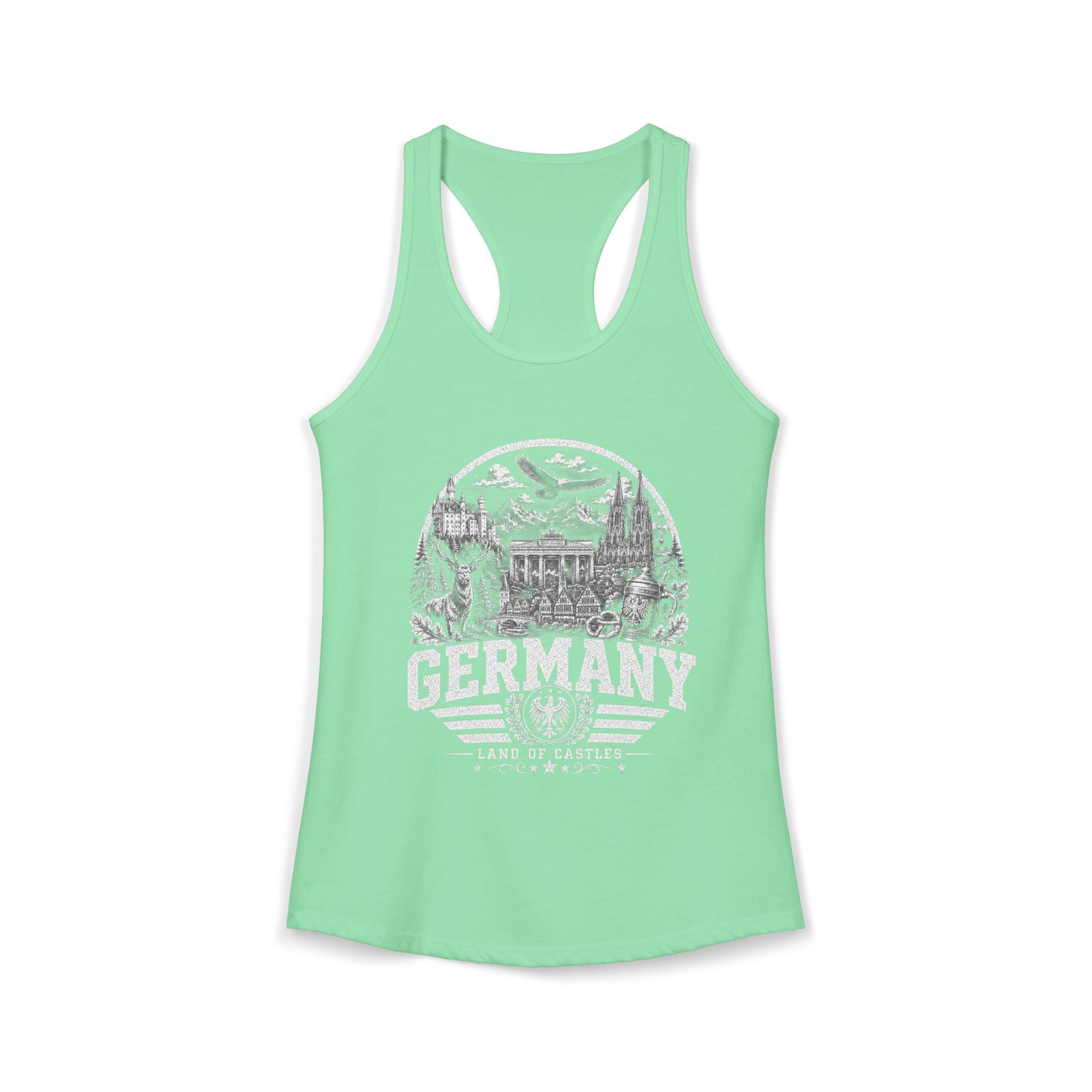 Germany vintage landmarks tank top — iconic landmark design | Nameshi Destinations (view 6)