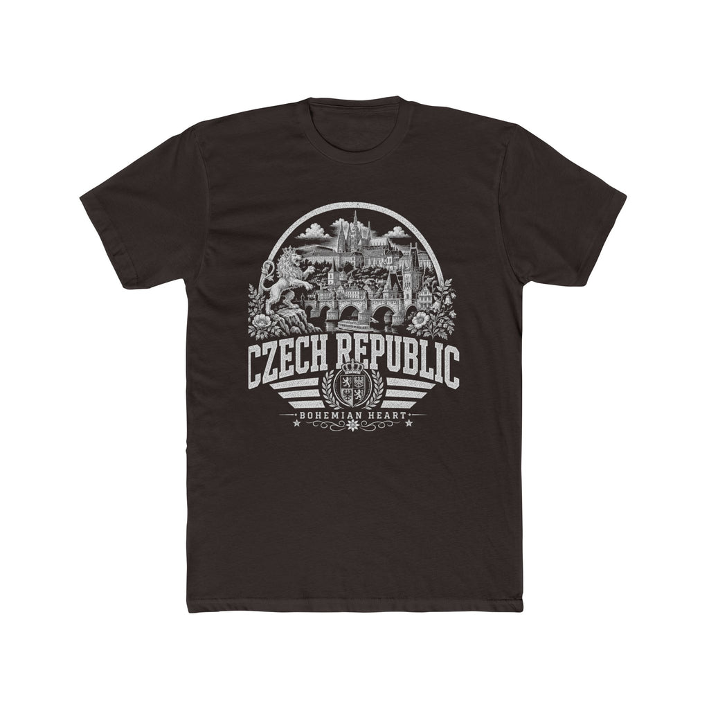Czech Republic vintage landmarks men's tee — iconic landmark design | Nameshi Destinations (view 1)