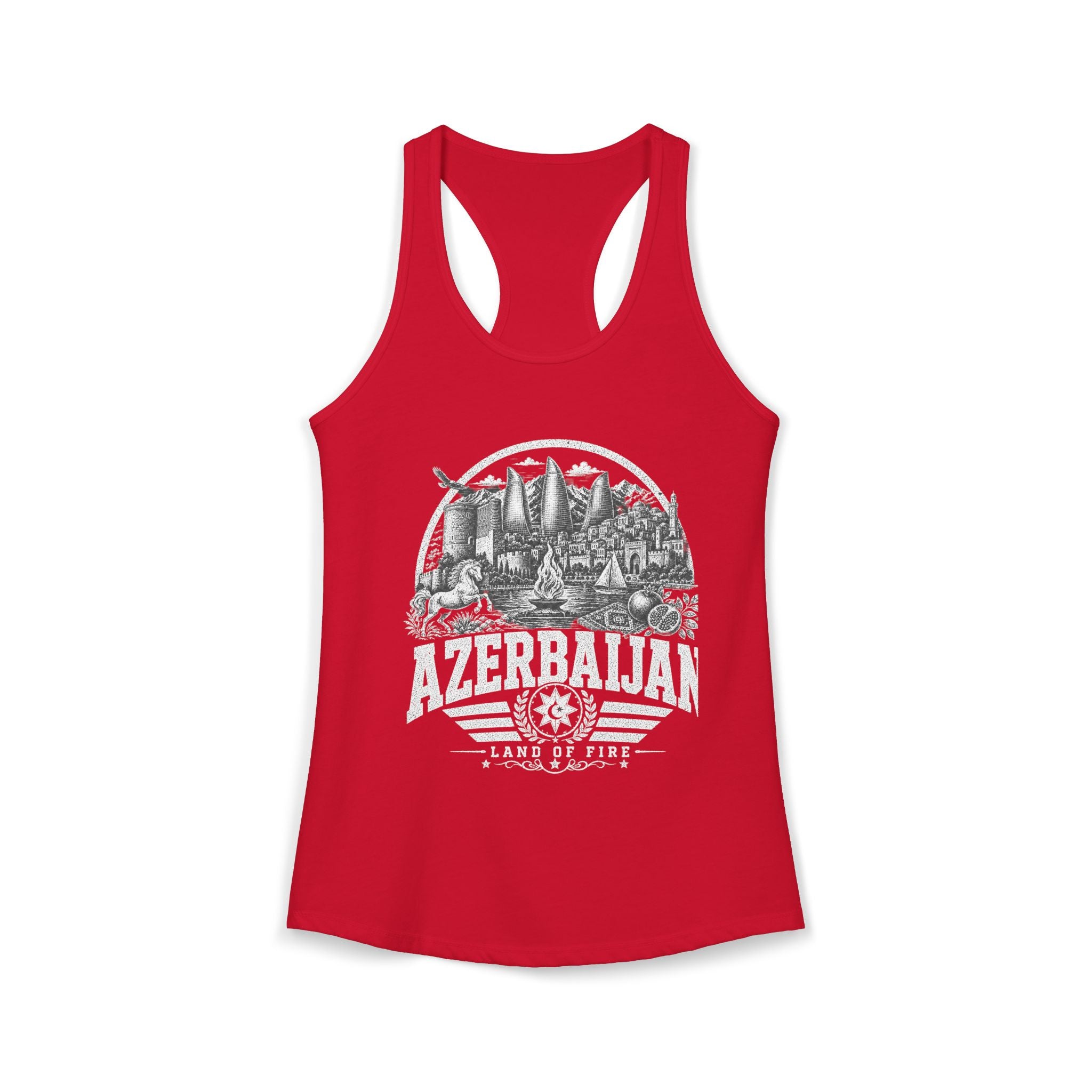 Azerbaijan vintage landmarks tank top — iconic landmark design | Nameshi Destinations (view 16)