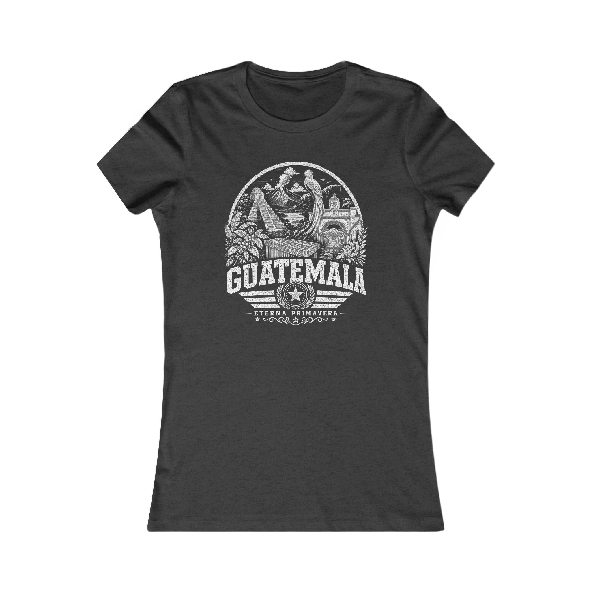 Guatemala vintage landmarks women's tee — iconic landmark design | Nameshi Destinations (view 4)