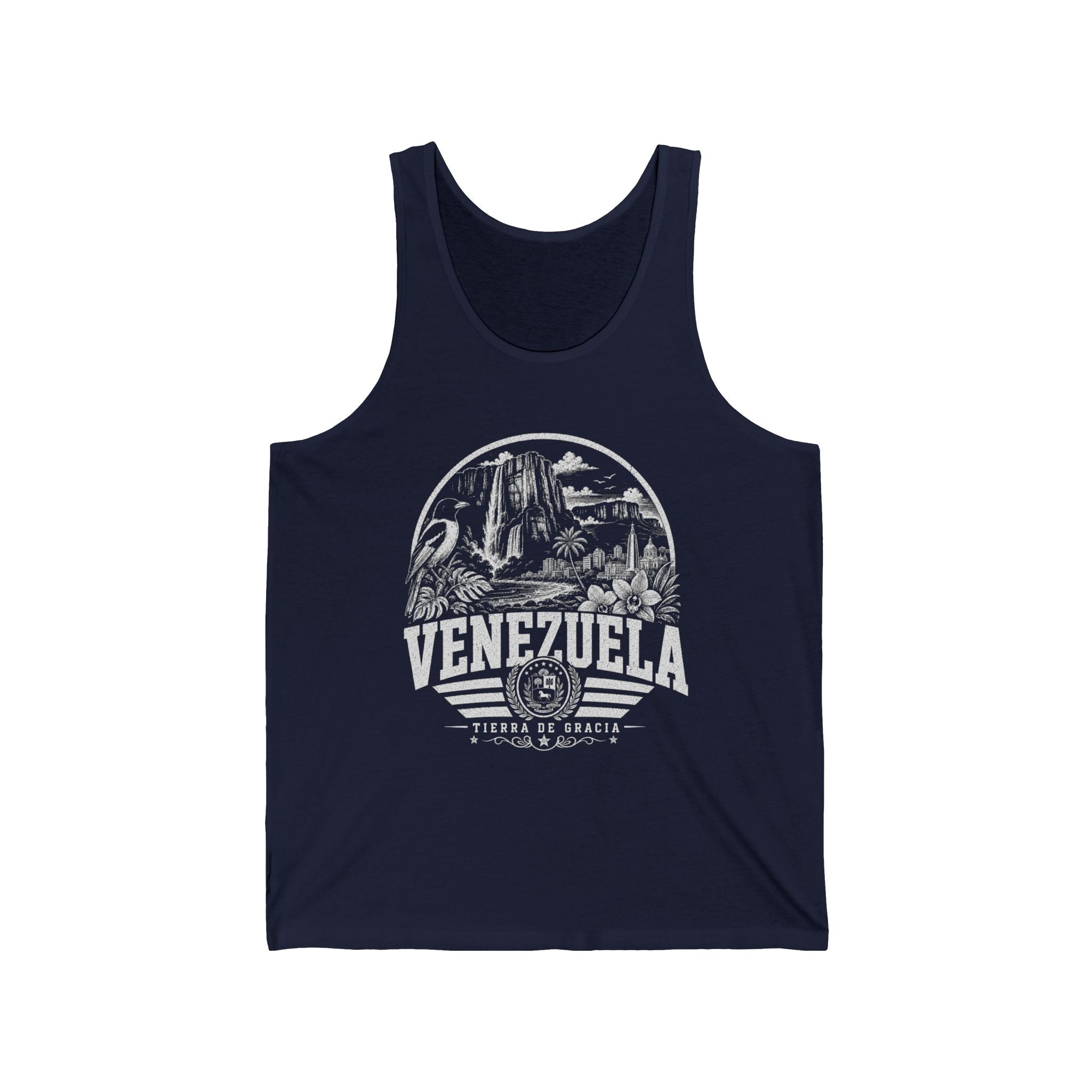 Venezuela vintage landmarks men's tee — iconic landmark design | Nameshi Destinations (view 7)