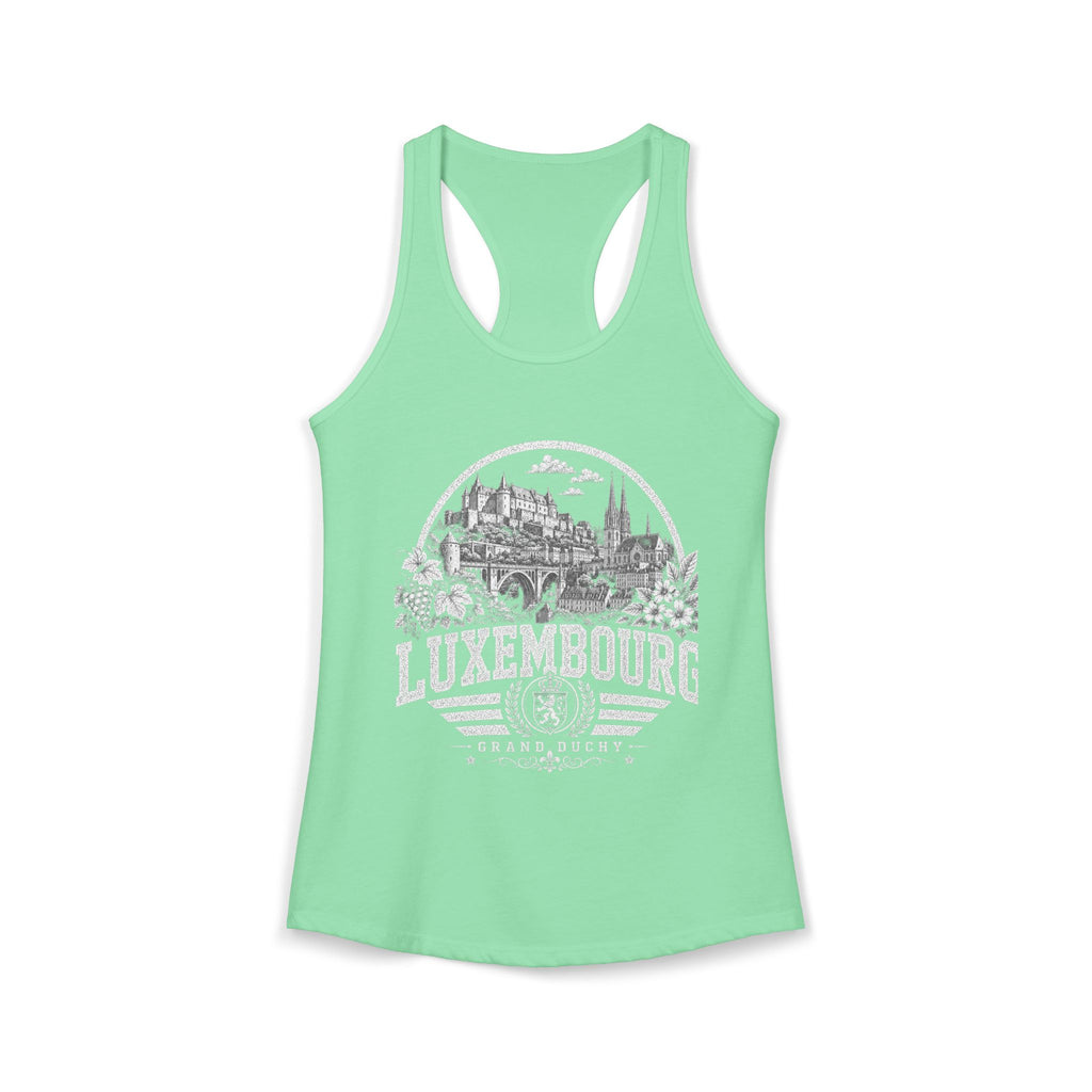 Luxembourg vintage landmarks tank top — iconic landmark design | Nameshi Destinations (view 6)