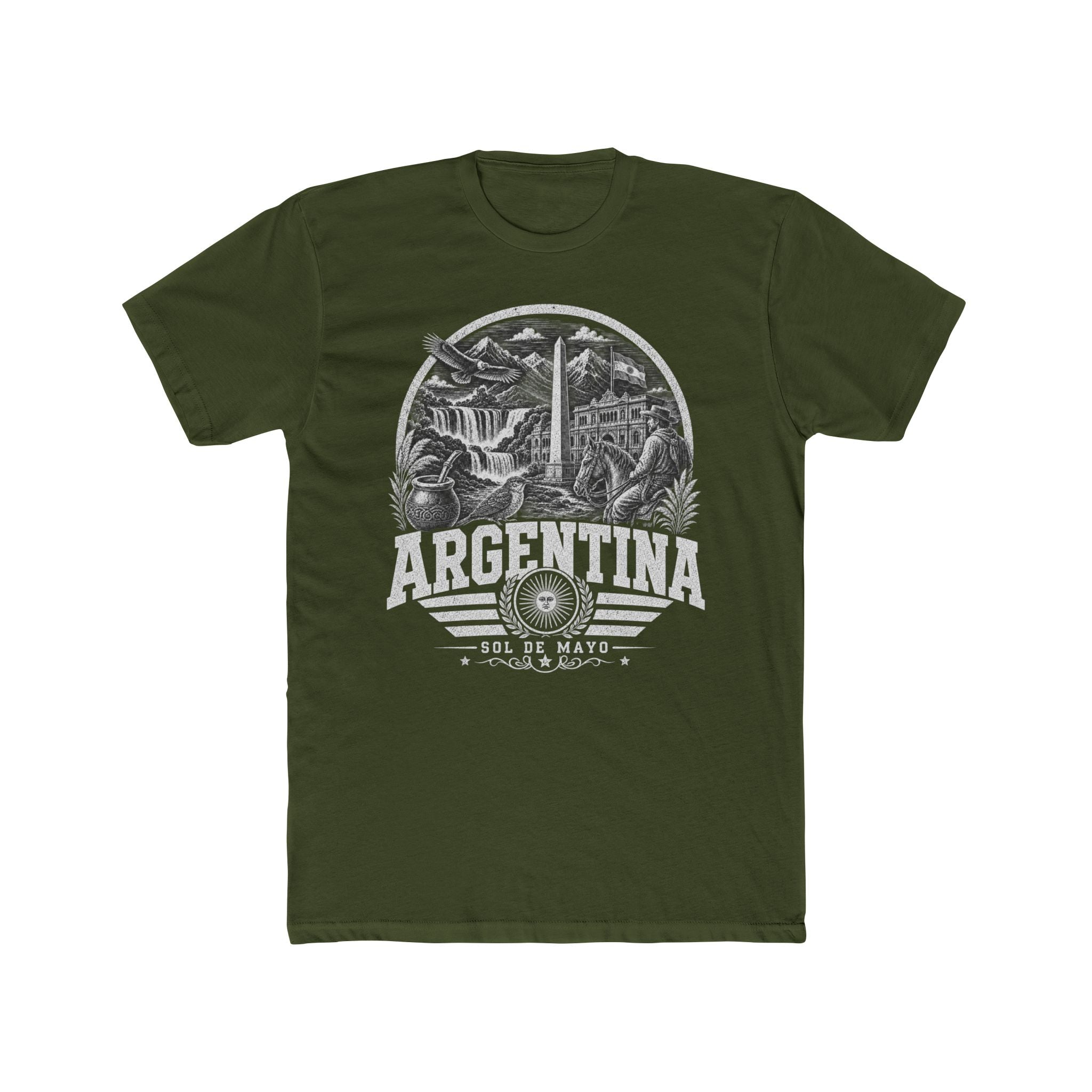 Argentina vintage landmarks men's tee — iconic landmark design | Nameshi Destinations (view 4)