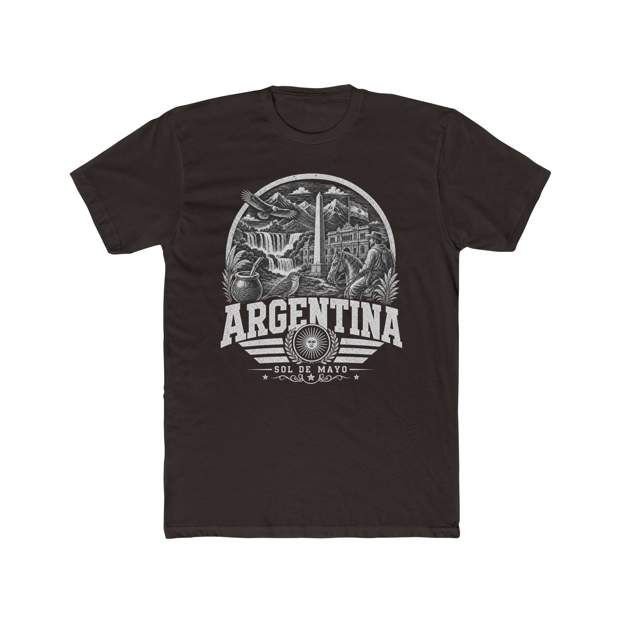 Argentina vintage landmarks men's tee — iconic landmark design | Nameshi Destinations (view 1)
