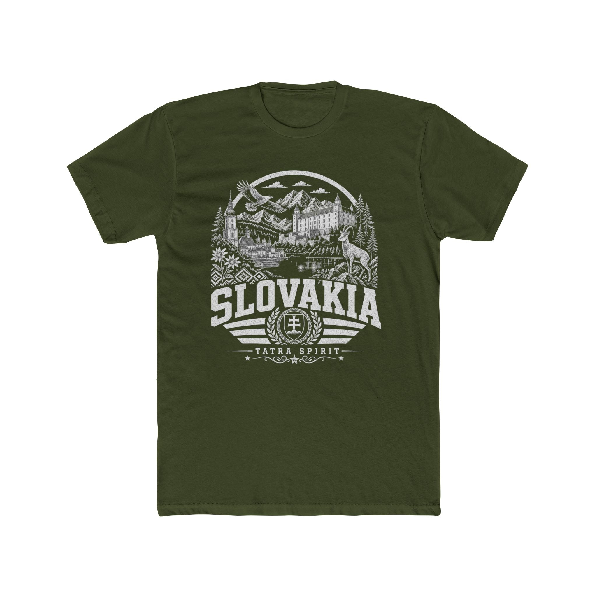 Slovakia vintage landmarks men's tee — iconic landmark design | Nameshi Destinations (view 4)