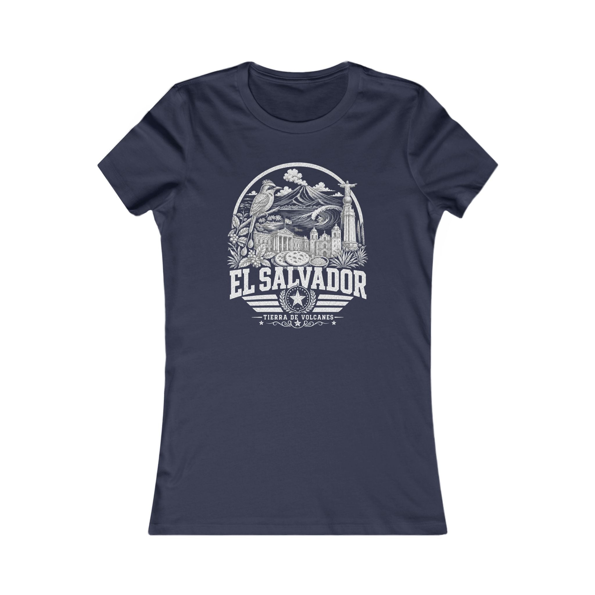 El Salvador vintage landmarks women's tee — iconic landmark design | Nameshi Destinations (view 5)