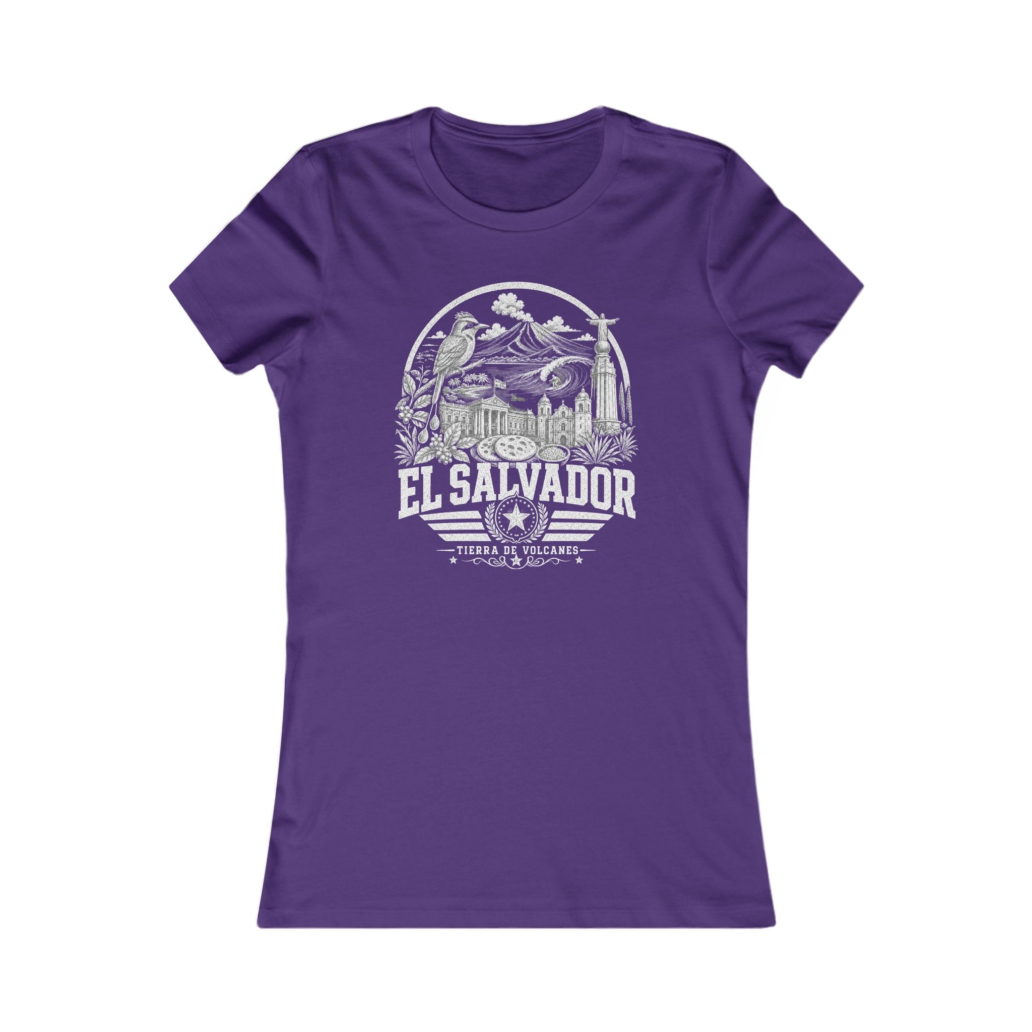 El Salvador vintage landmarks women's tee — iconic landmark design | Nameshi Destinations (view 6)