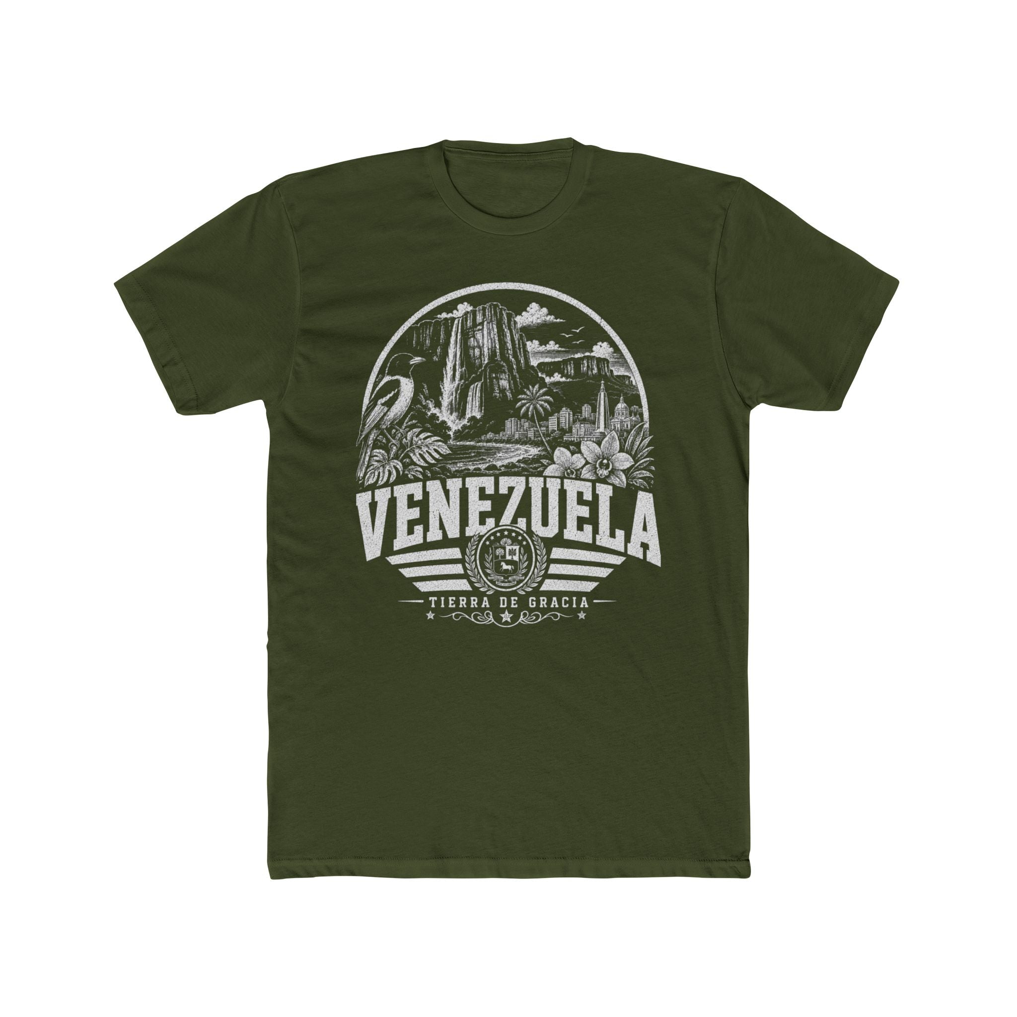 Venezuela vintage landmarks men's tee — iconic landmark design | Nameshi Destinations (view 4)
