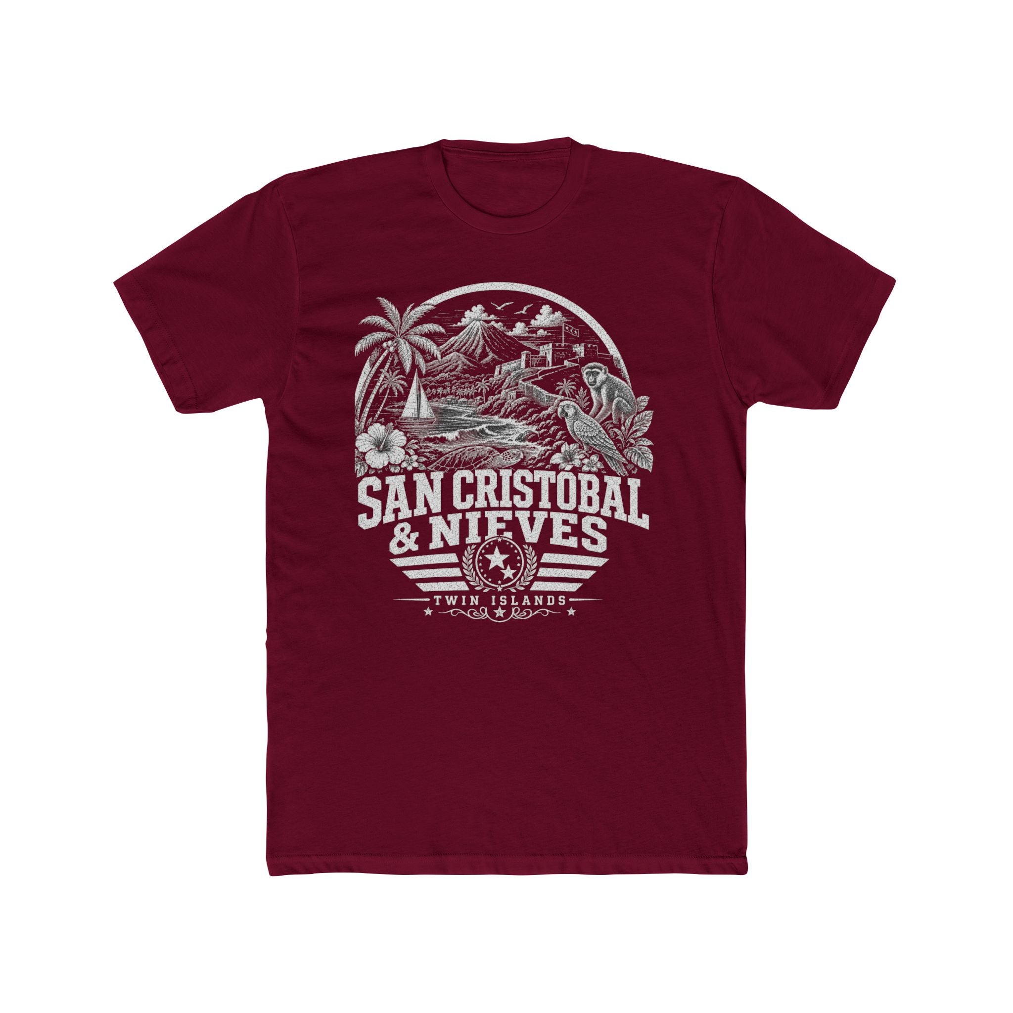 San Cristóbal y Nieves vintage landmarks men's tee — iconic landmark design | Nameshi Destinations (view 14)