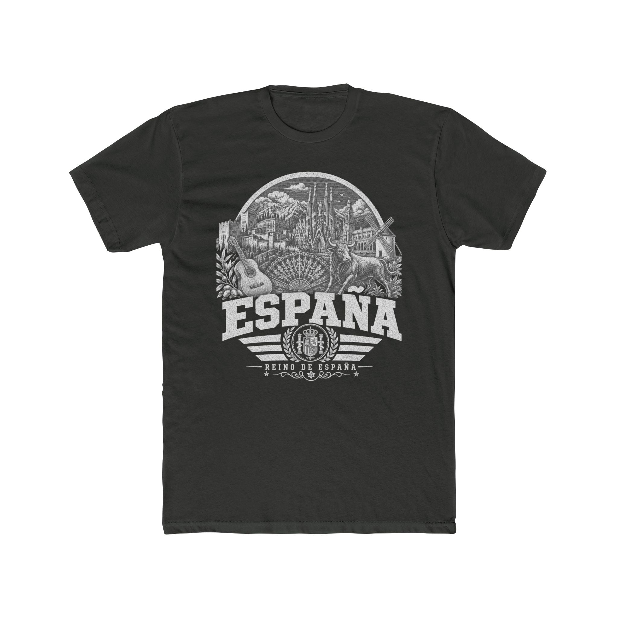 España vintage landmarks men's tee — iconic landmark design | Nameshi Destinations (view 5)
