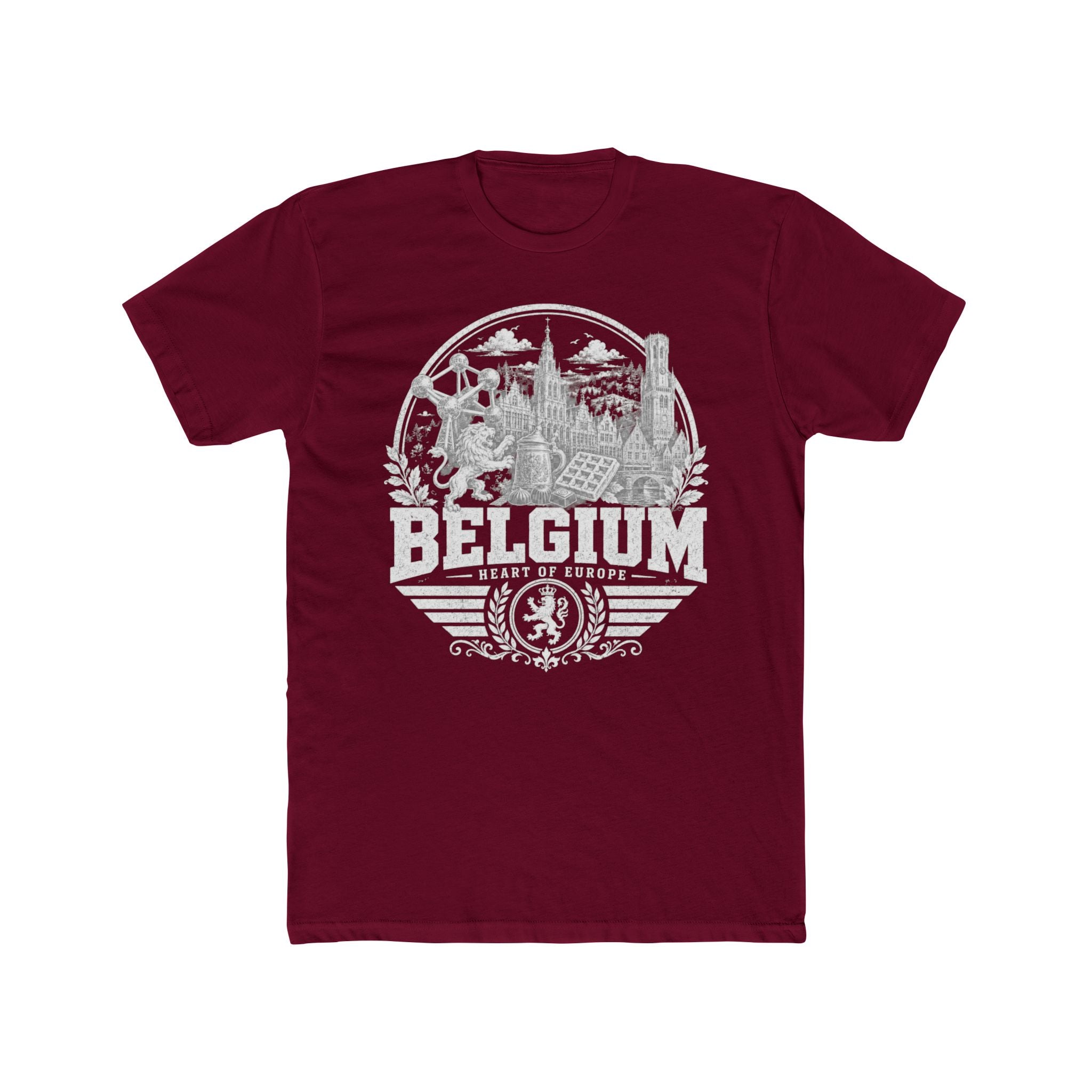 Belgium vintage landmarks men's tee — iconic landmark design | Nameshi Destinations (view 14)