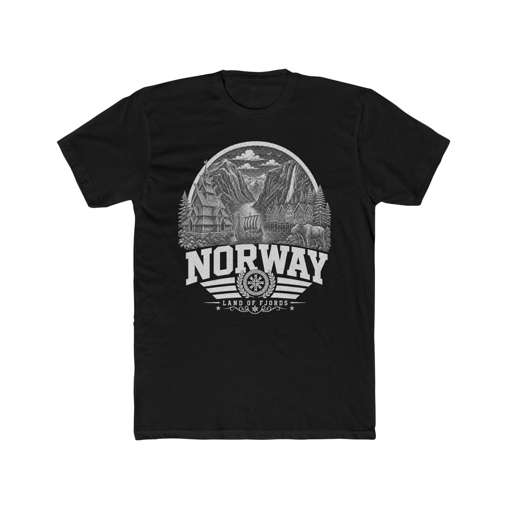 Norway vintage landmarks men's tee — iconic landmark design | Nameshi Destinations (view 2)