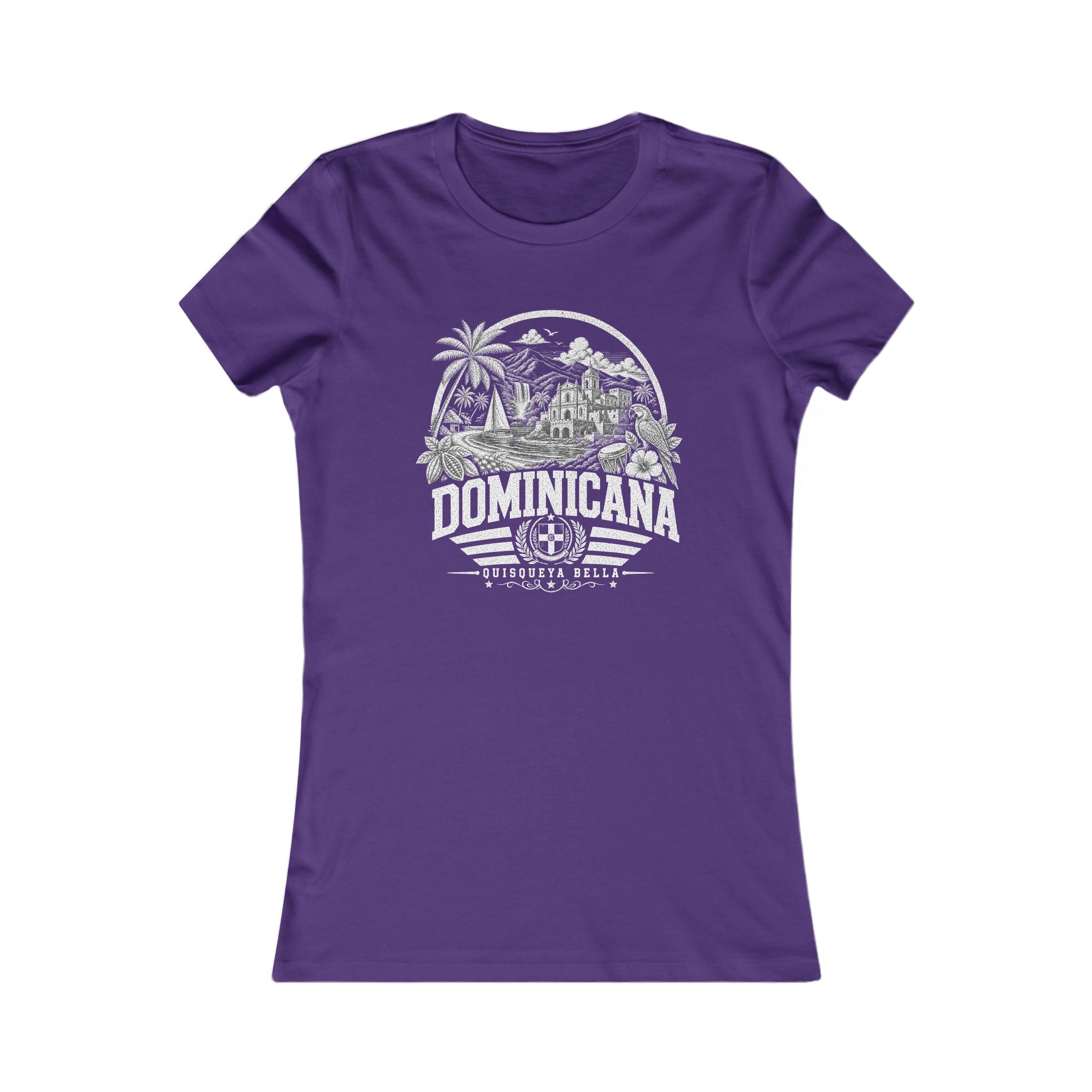 República Dominicana vintage landmarks women's tee — iconic landmark design | Nameshi Destinations (view 6)