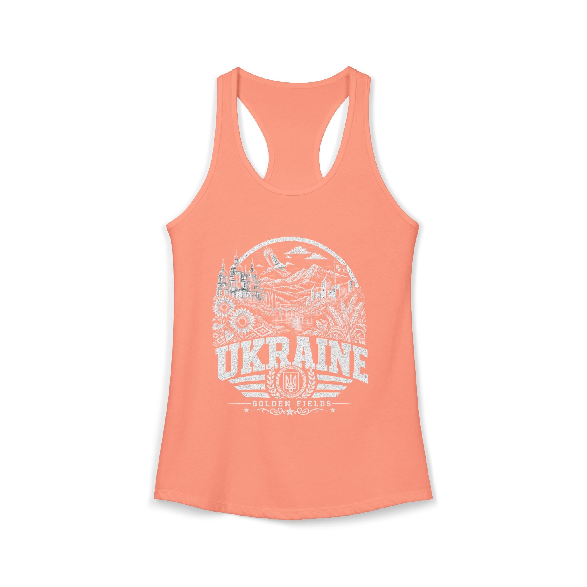 Ukraine vintage landmarks tank top — iconic landmark design | Nameshi Destinations (view 1)