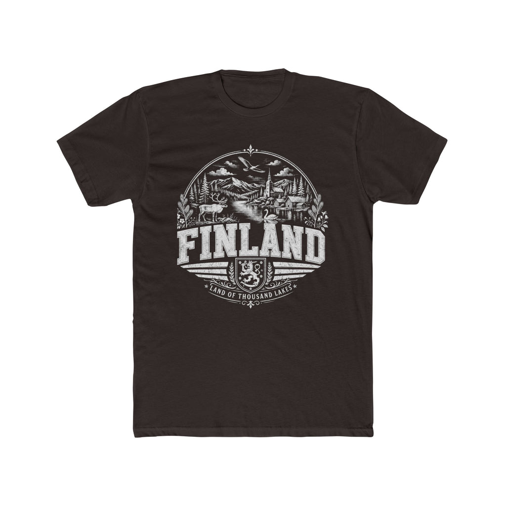 Finland vintage landmarks men's tee — iconic landmark design | Nameshi Destinations (view 1)