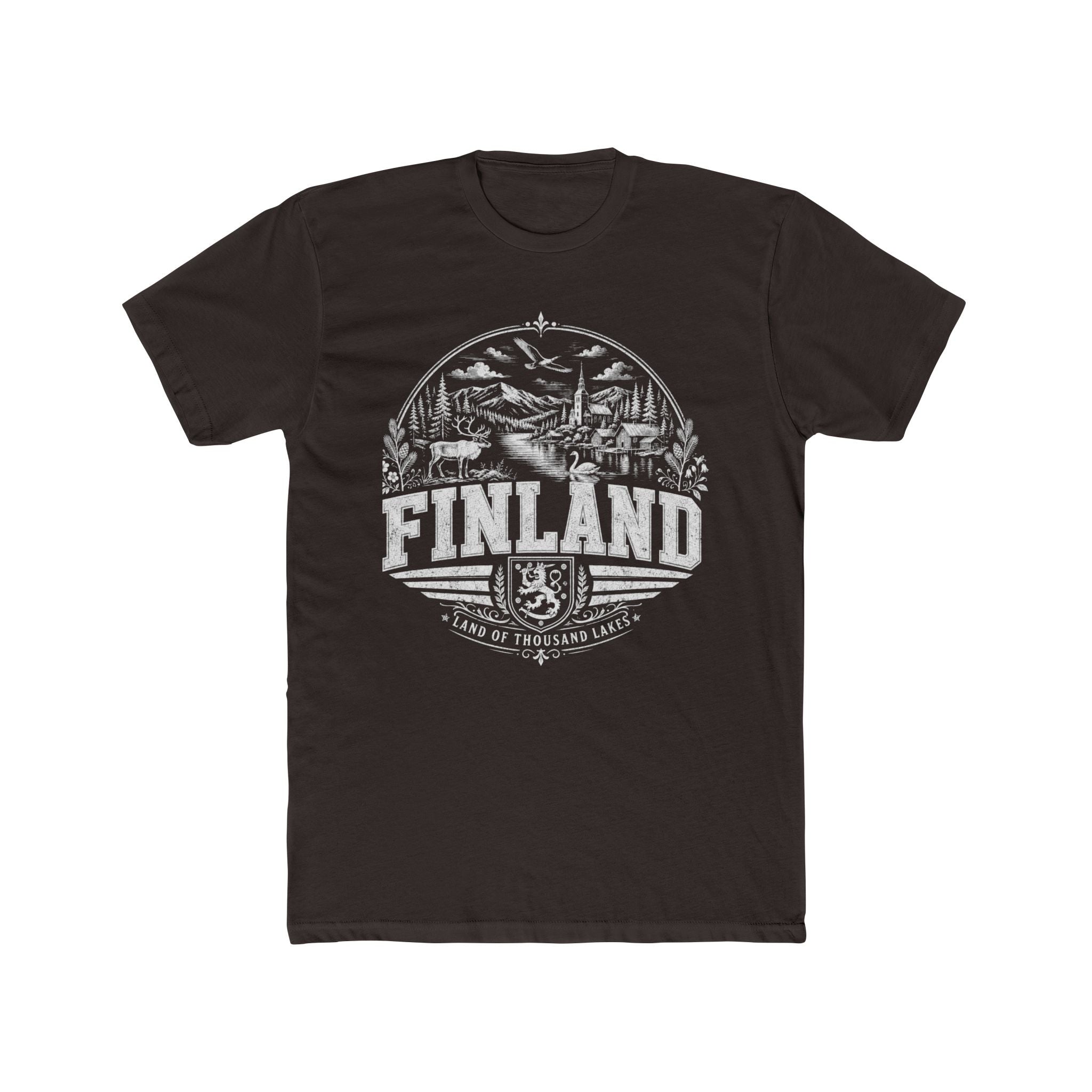 Finland vintage landmarks men's tee — iconic landmark design | Nameshi Destinations (view 1)