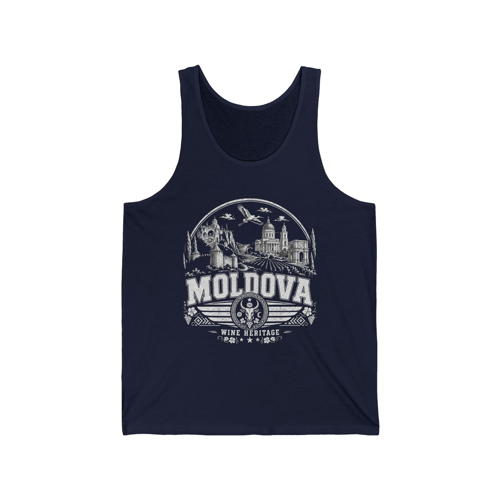 Moldova vintage landmarks men's tank top — iconic landmark design | Nameshi Destinations (view 23)