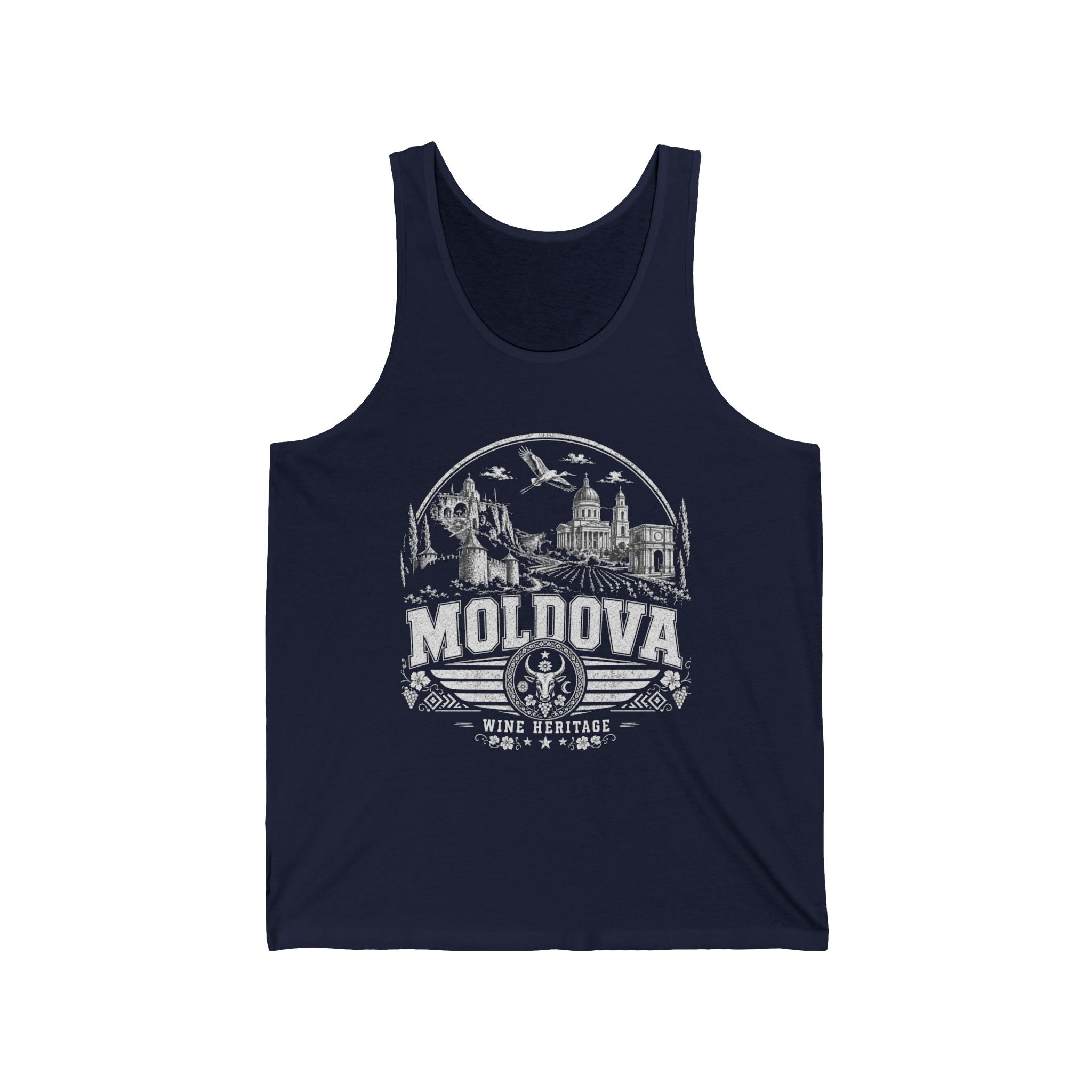 Moldova vintage landmarks men's tank top — iconic landmark design | Nameshi Destinations (view 23)