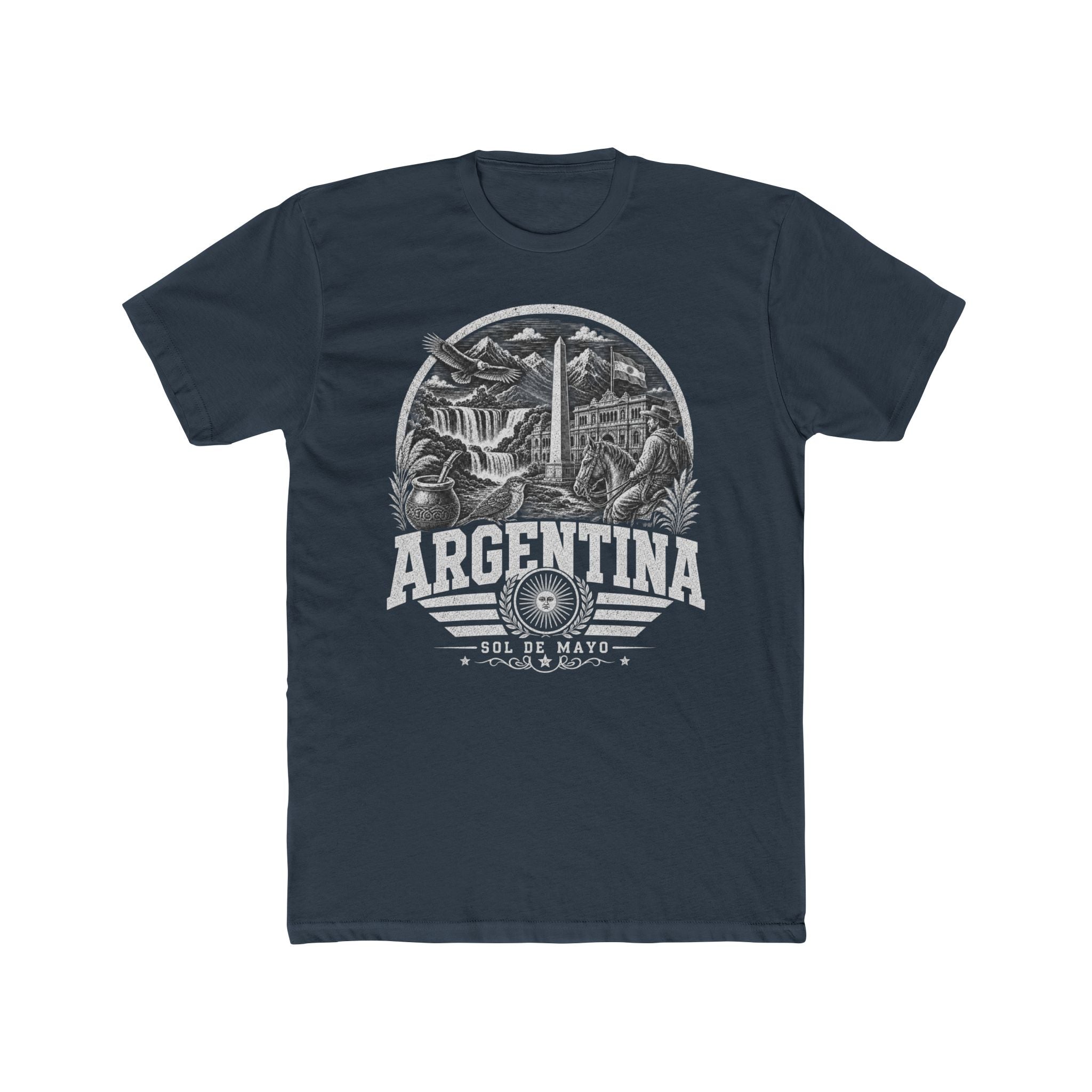 Argentina vintage landmarks men's tee — iconic landmark design | Nameshi Destinations (view 8)