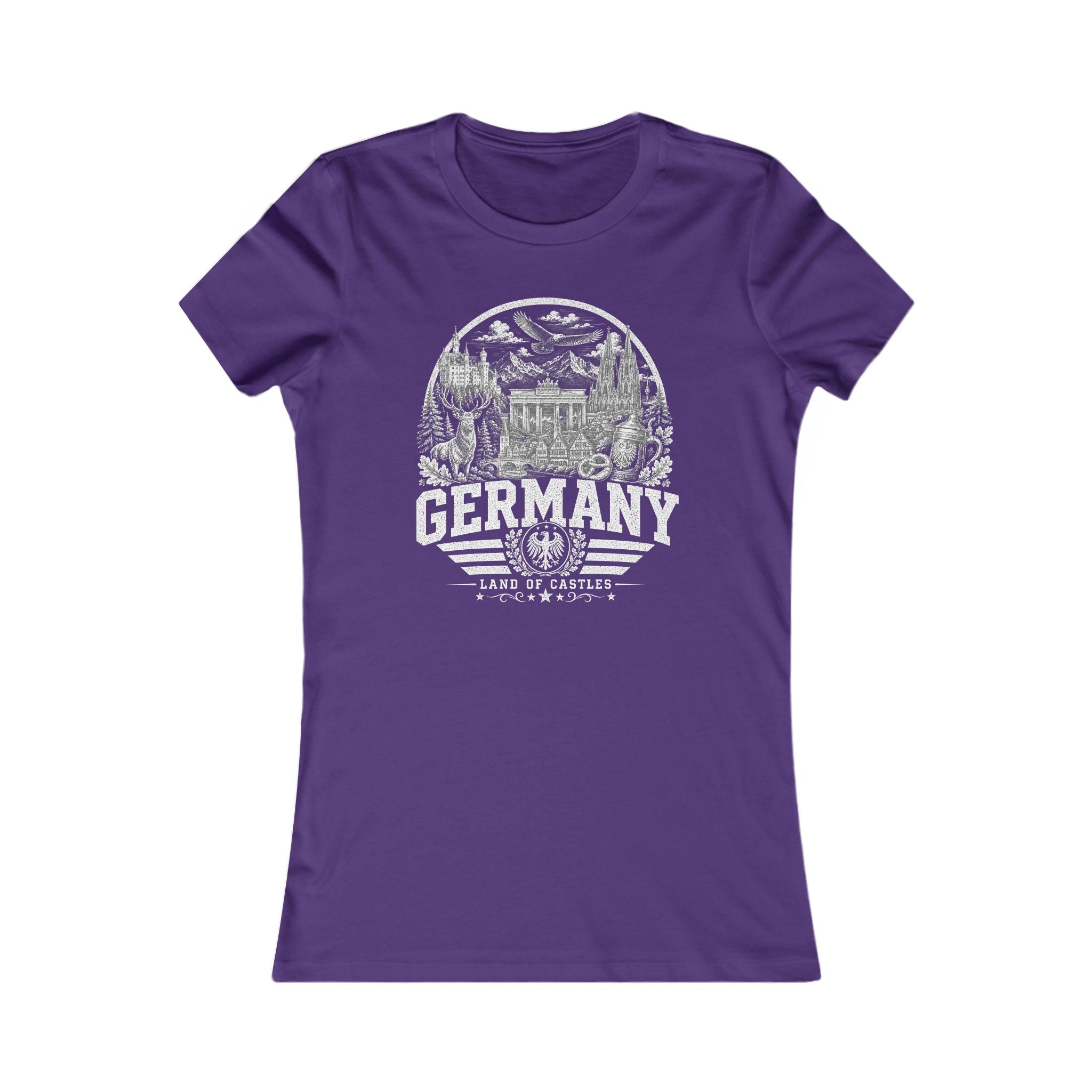 Germany vintage landmarks women's tee — iconic landmark design | Nameshi Destinations (view 9)