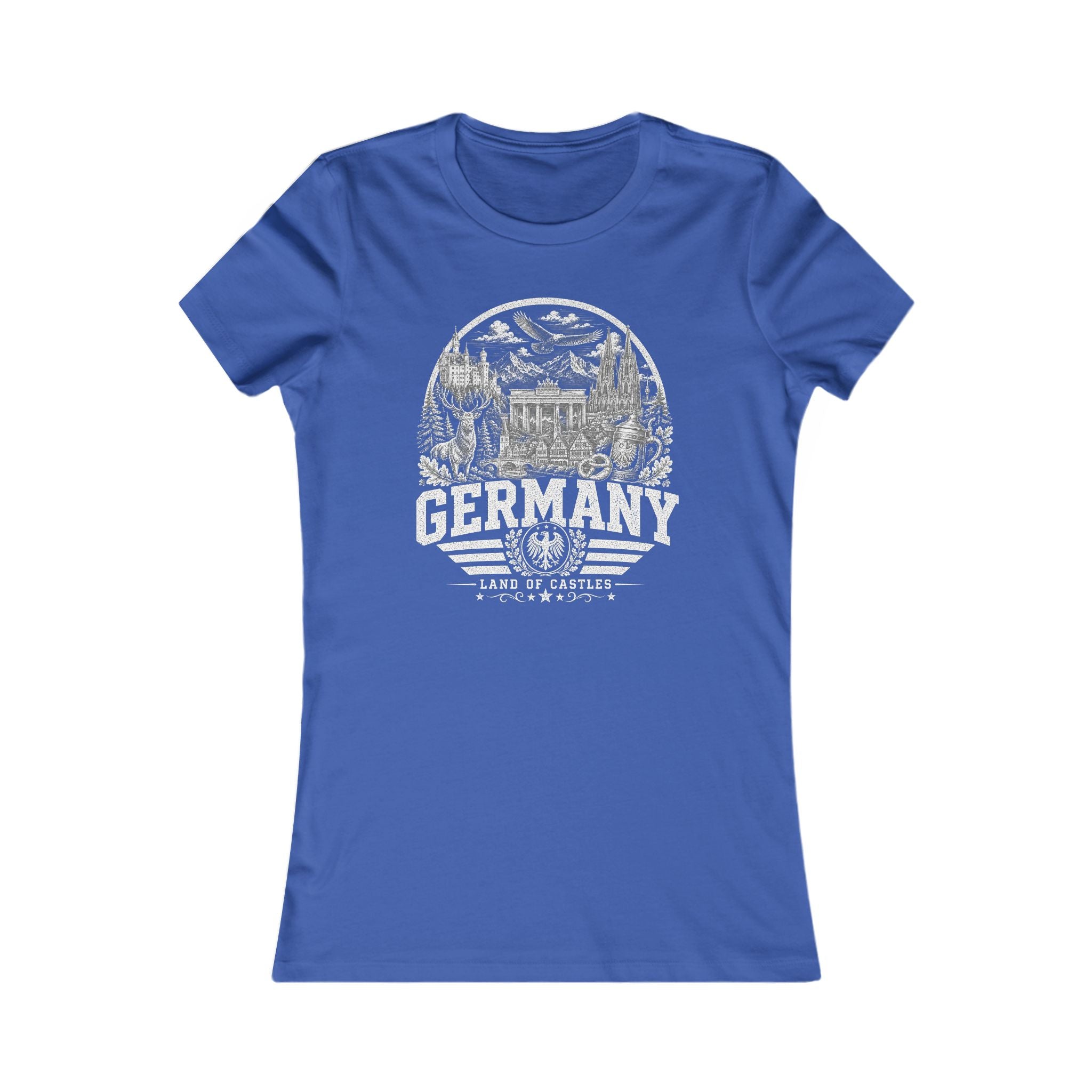 Germany vintage landmarks women's tee — iconic landmark design | Nameshi Destinations (view 6)