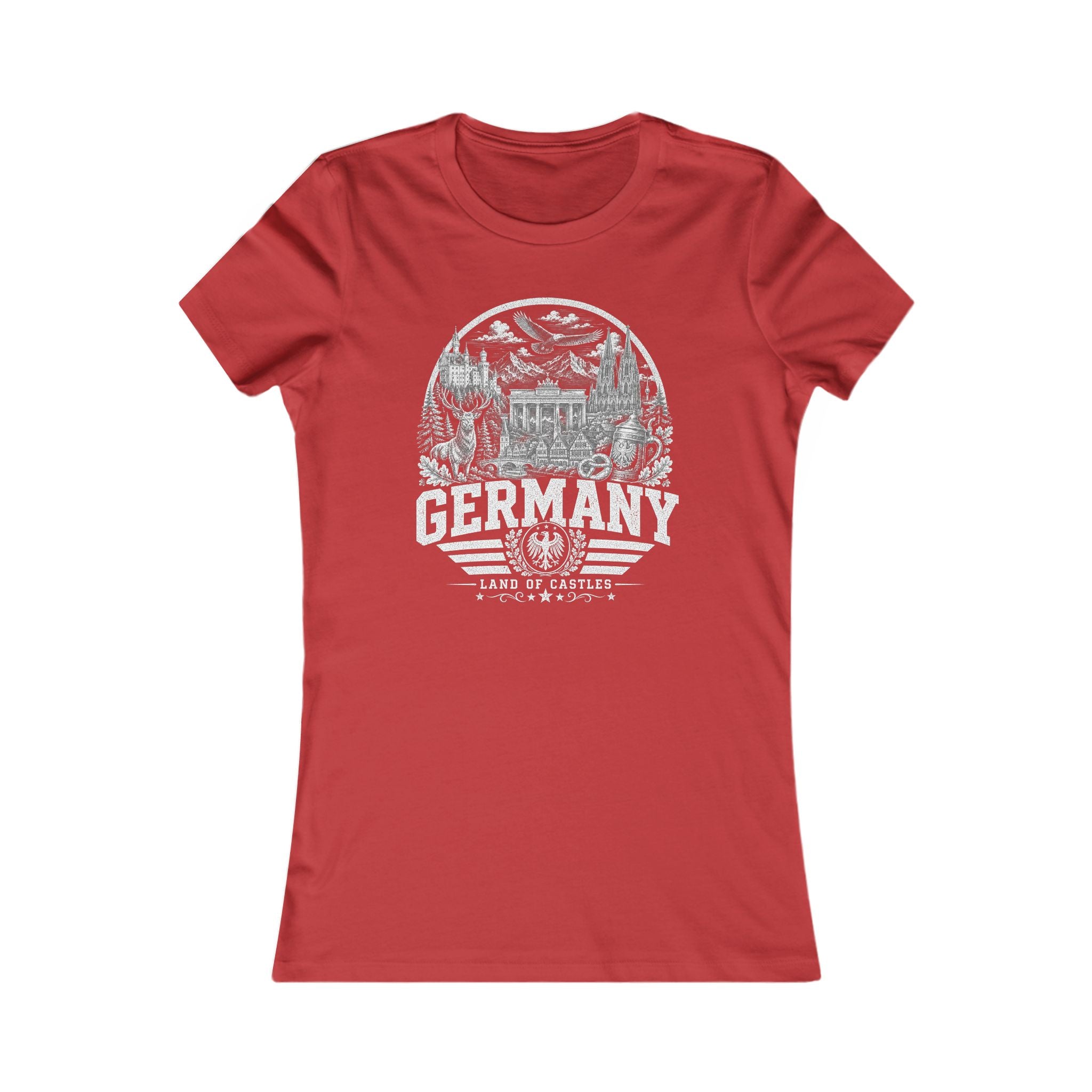 Germany vintage landmarks women's tee — iconic landmark design | Nameshi Destinations (view 12)
