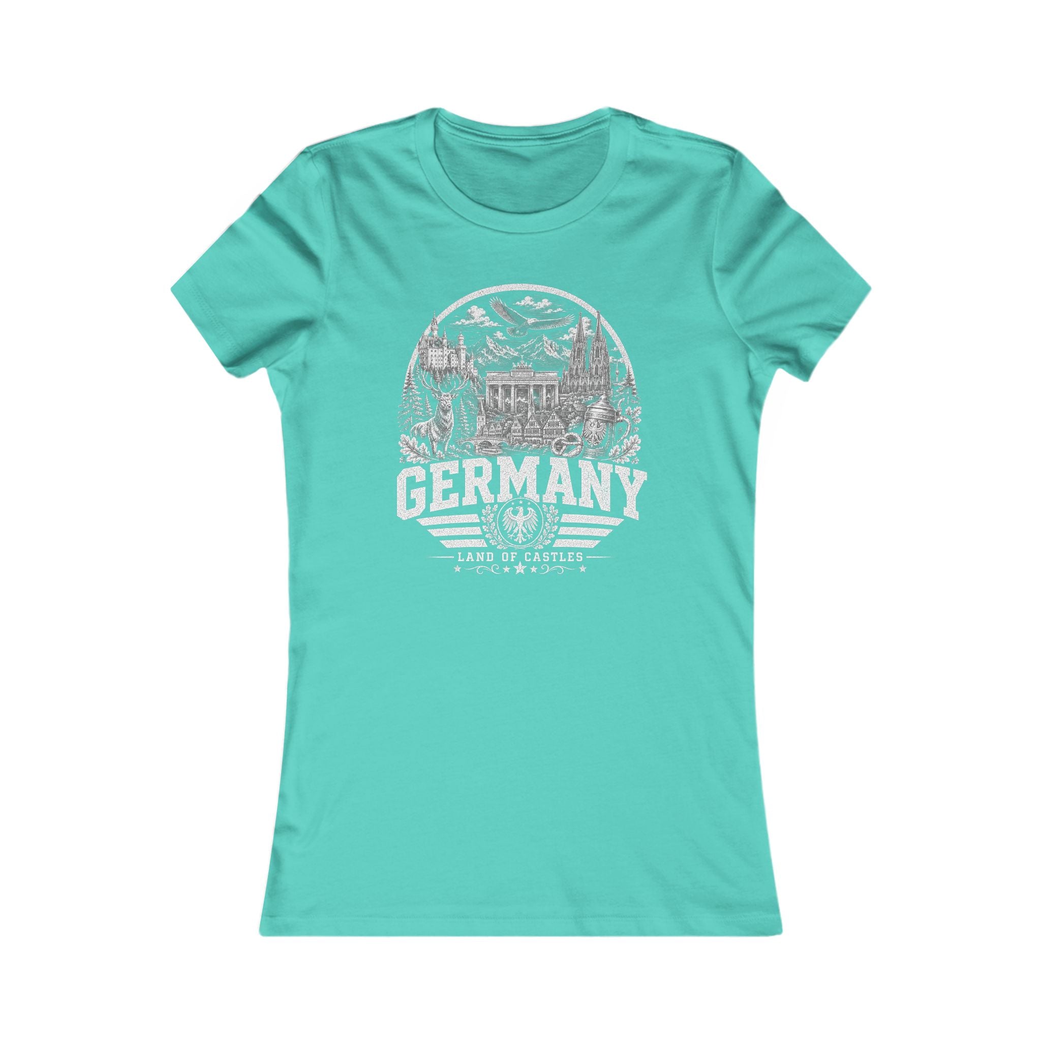 Germany vintage landmarks women's tee — iconic landmark design | Nameshi Destinations (view 17)