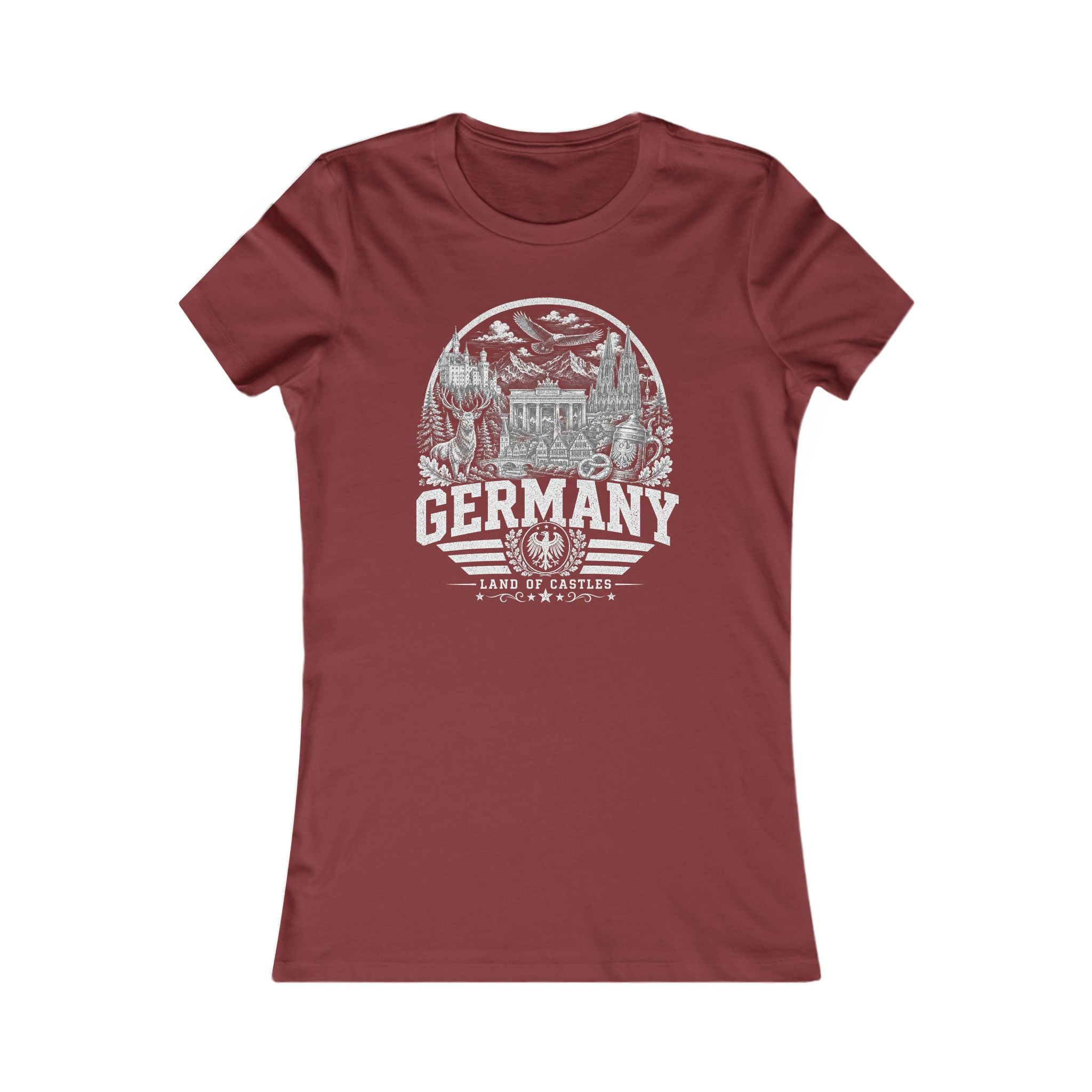 Germany vintage landmarks women's tee — iconic landmark design | Nameshi Destinations (view 18)