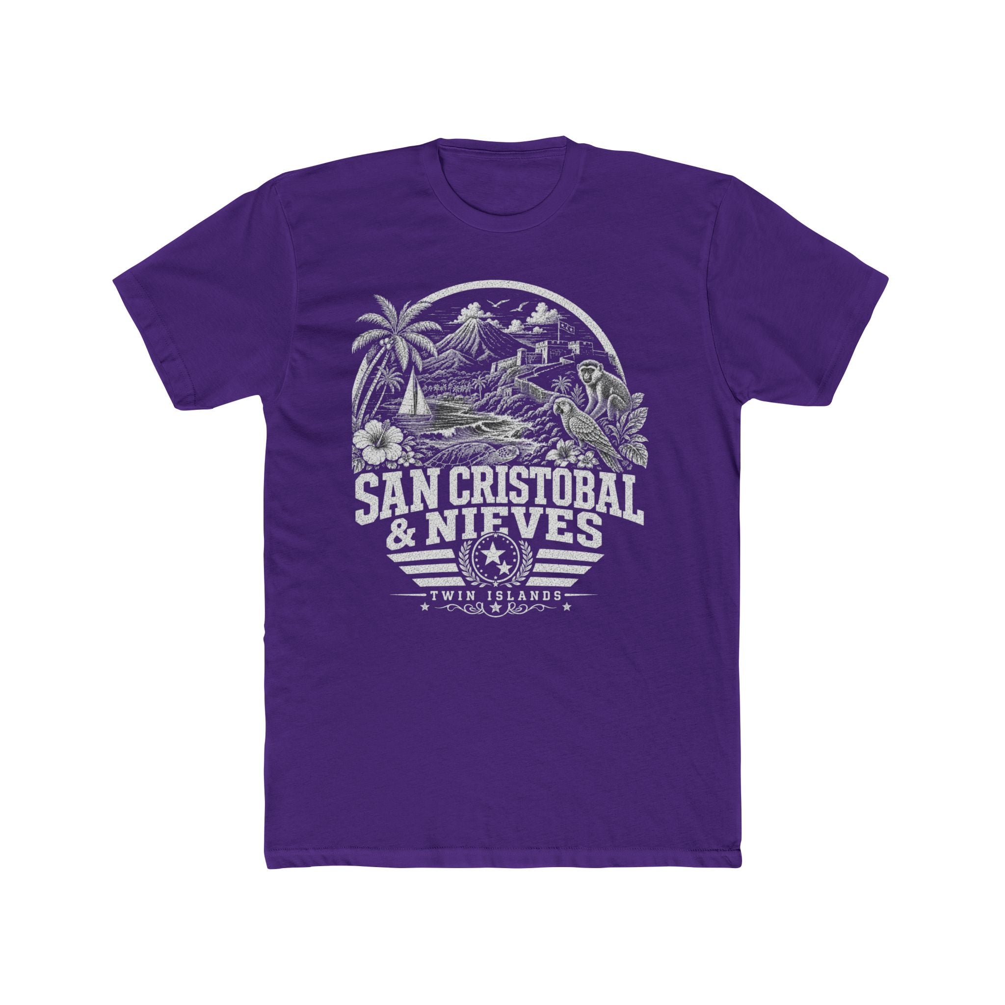San Cristóbal y Nieves vintage landmarks men's tee — iconic landmark design | Nameshi Destinations (view 13)