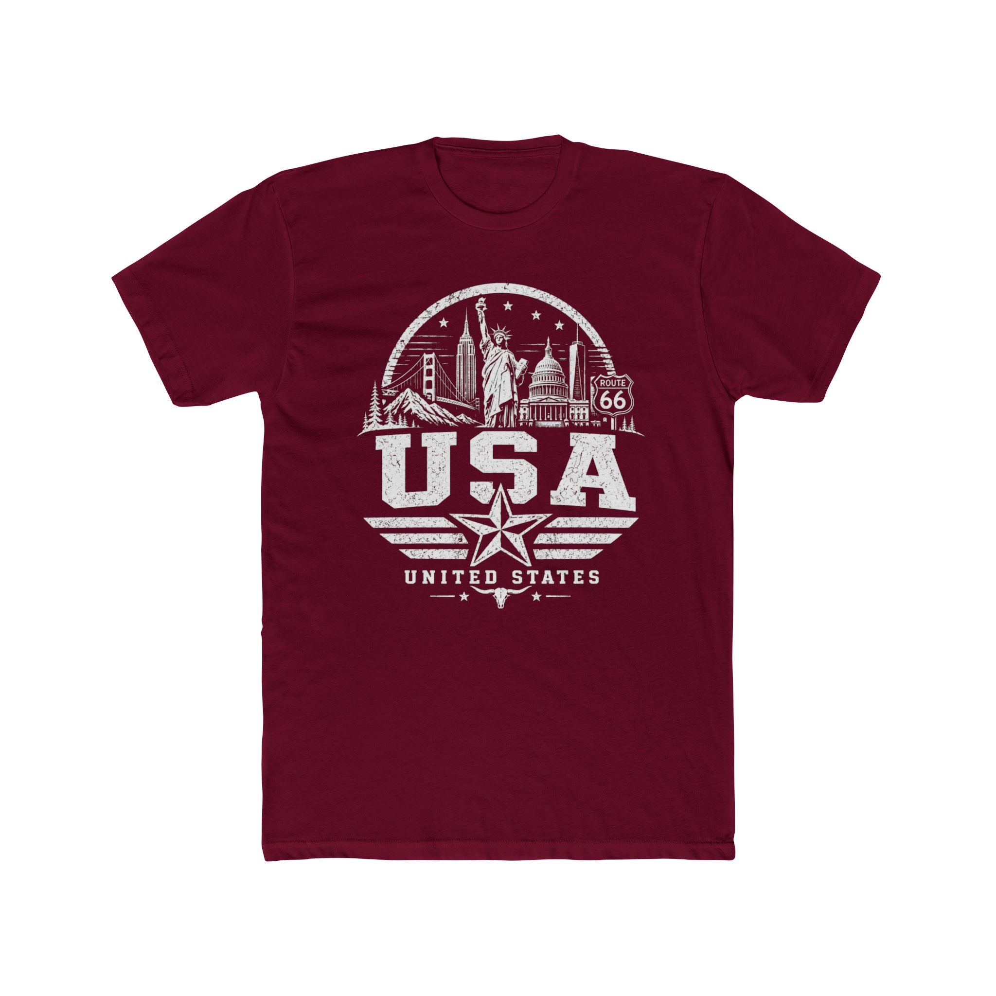 USA vintage landmarks men's tee — iconic landmark design | Nameshi Destinations (view 12)