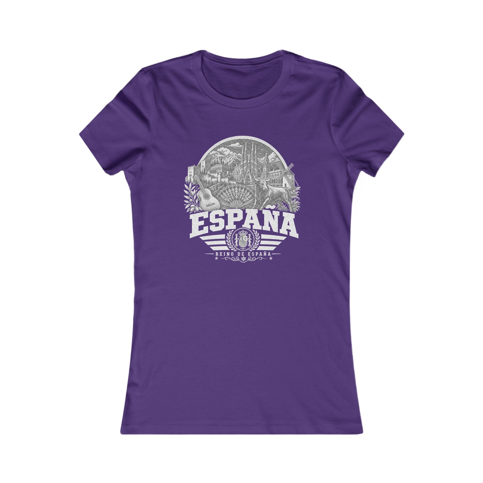 España vintage landmarks women's tee — iconic landmark design | Nameshi Destinations (view 6)