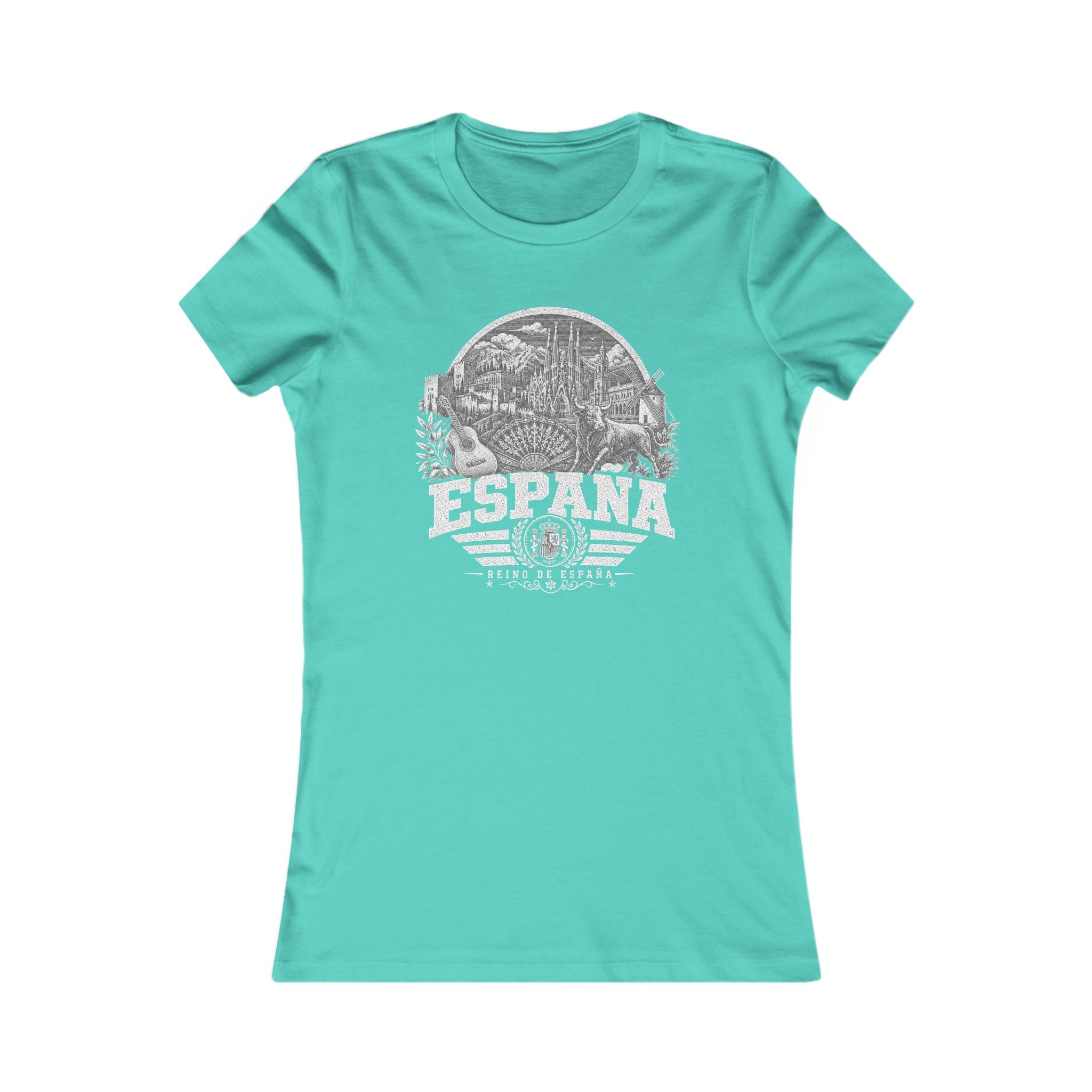 España vintage landmarks women's tee — iconic landmark design | Nameshi Destinations (view 14)