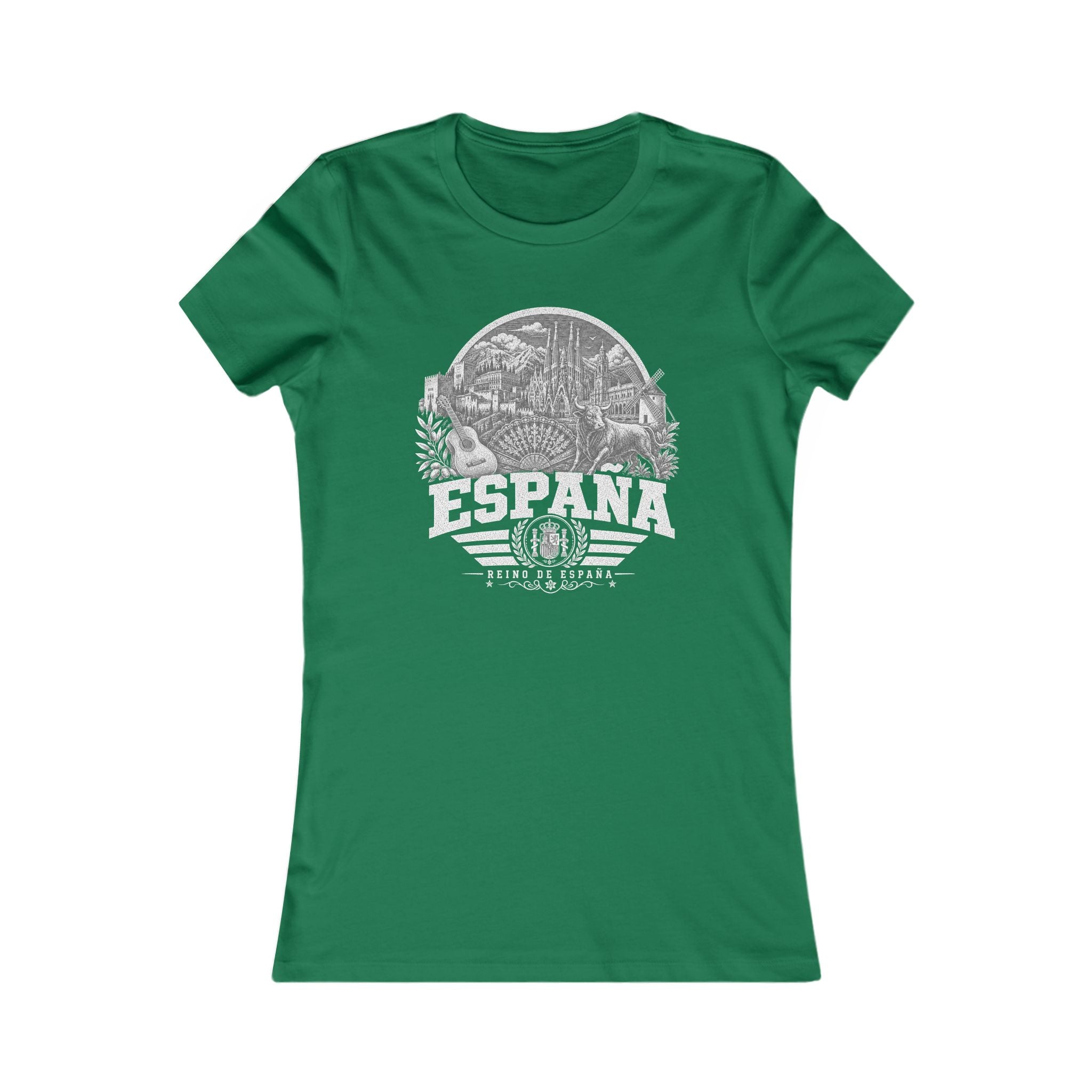 España vintage landmarks women's tee — iconic landmark design | Nameshi Destinations (view 2)