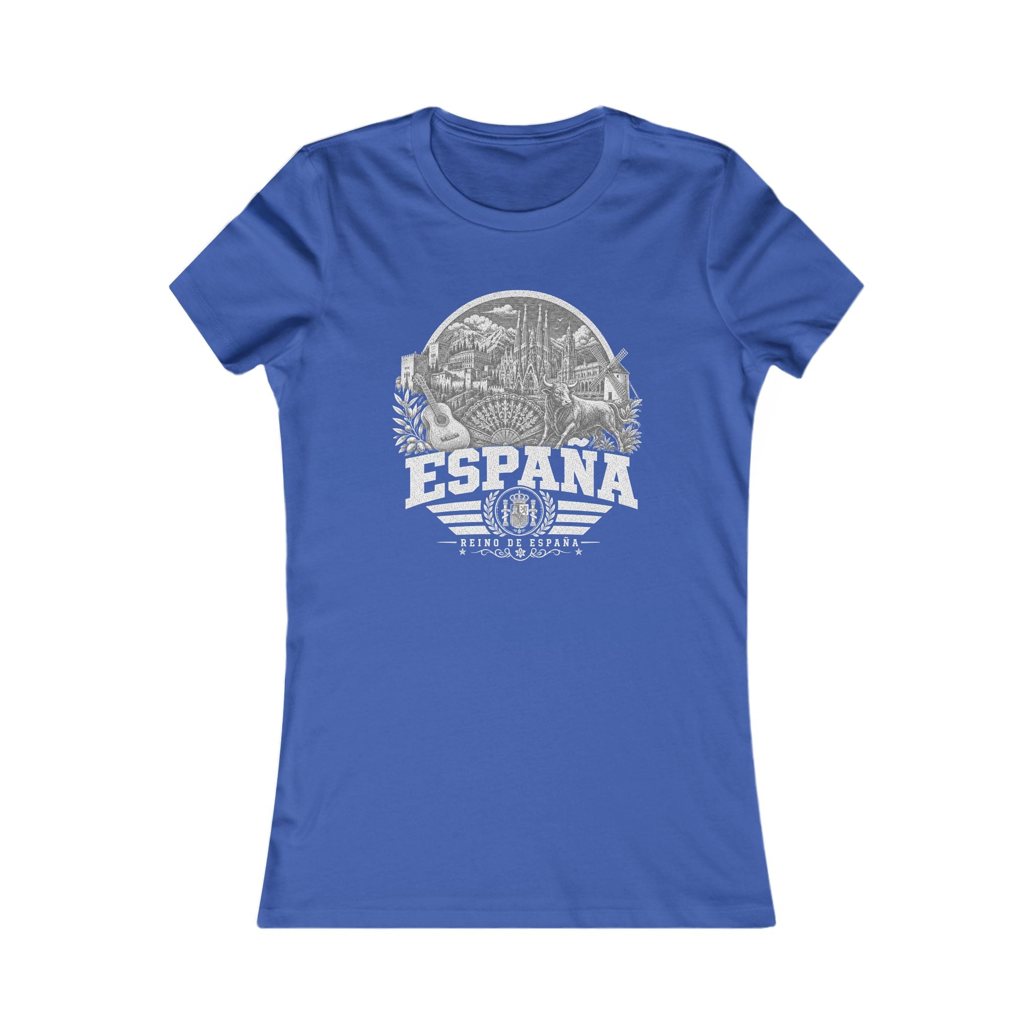 España vintage landmarks women's tee — iconic landmark design | Nameshi Destinations (view 3)