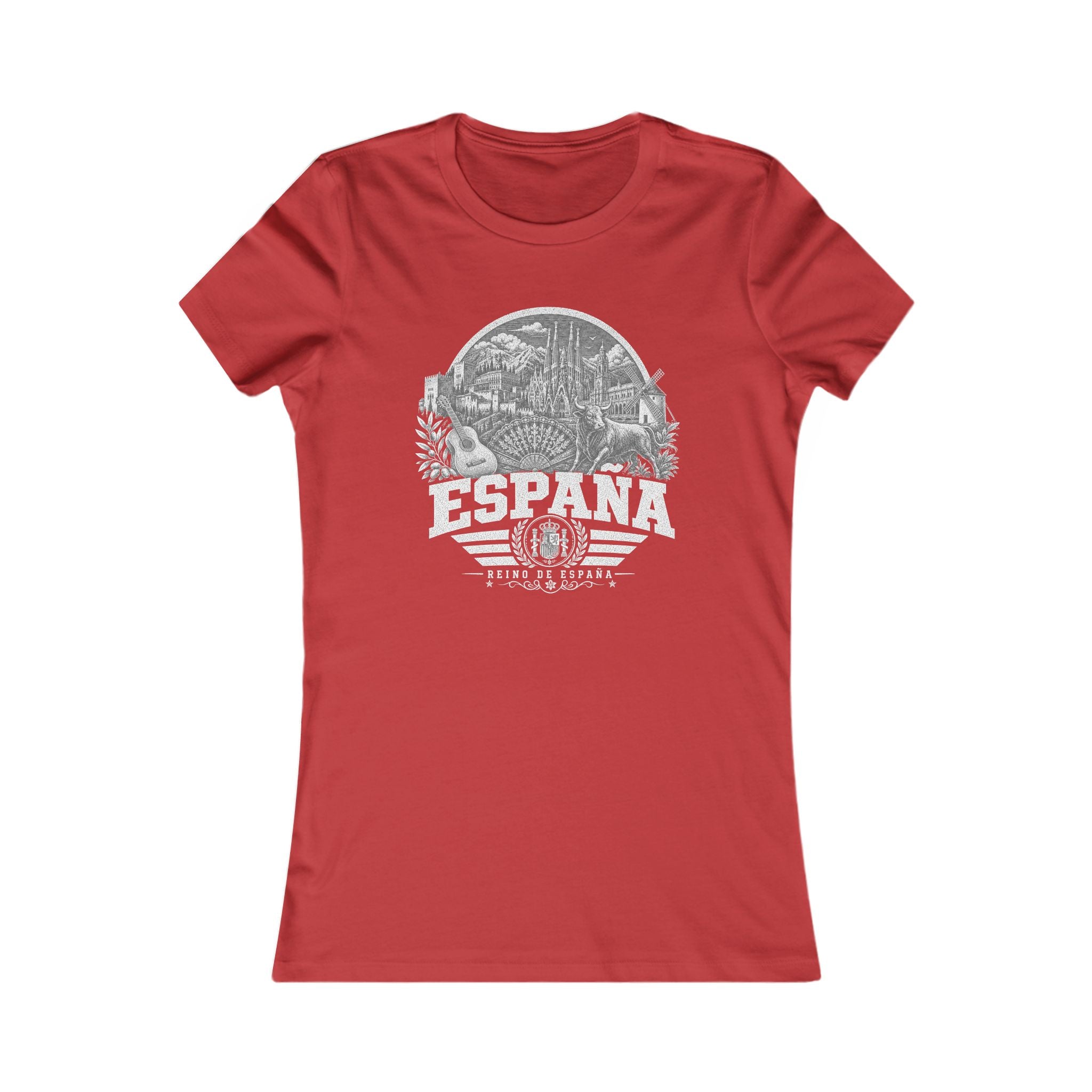 España vintage landmarks women's tee — iconic landmark design | Nameshi Destinations (view 9)