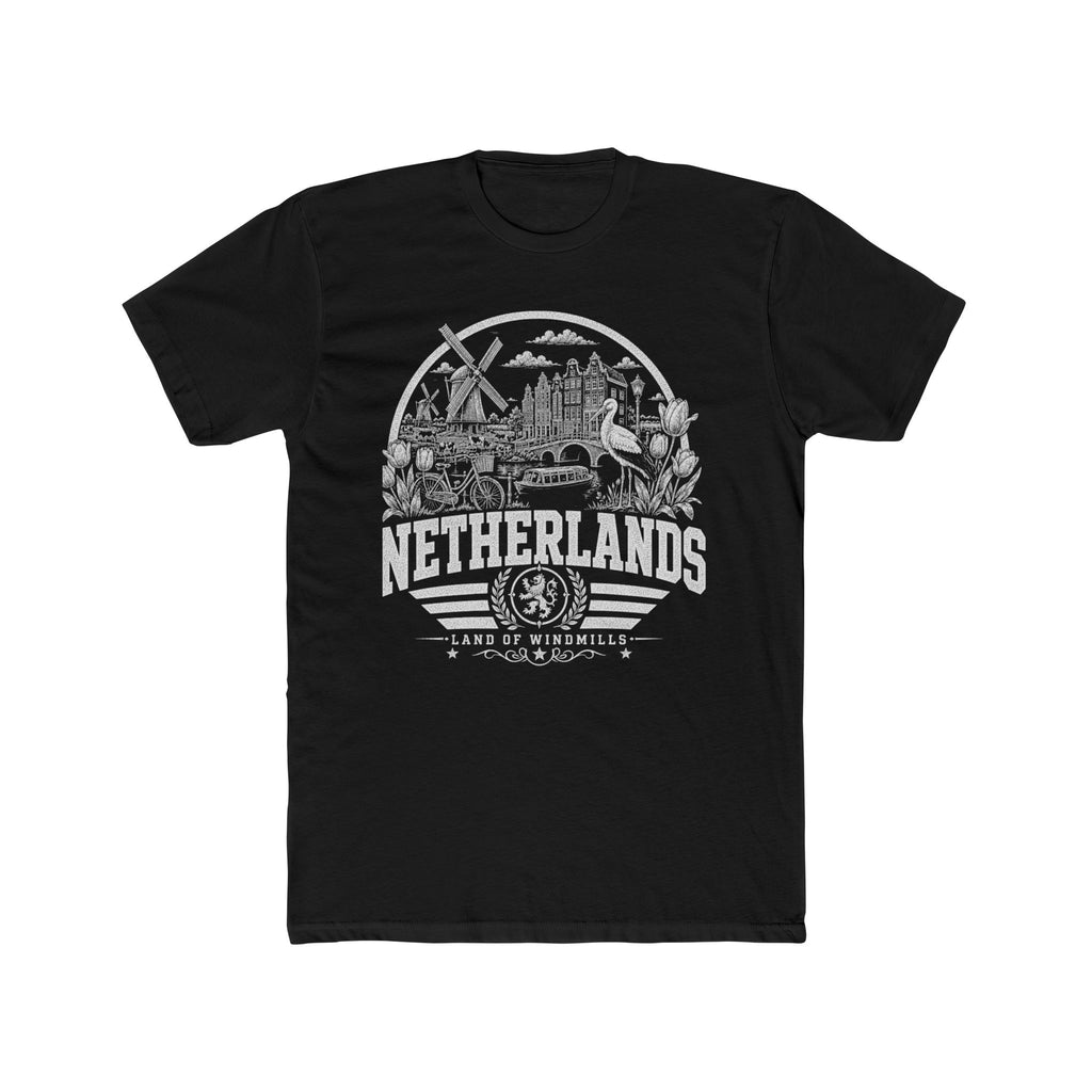 Netherlands vintage landmarks men's tee — iconic landmark design | Nameshi Destinations (view 2)
