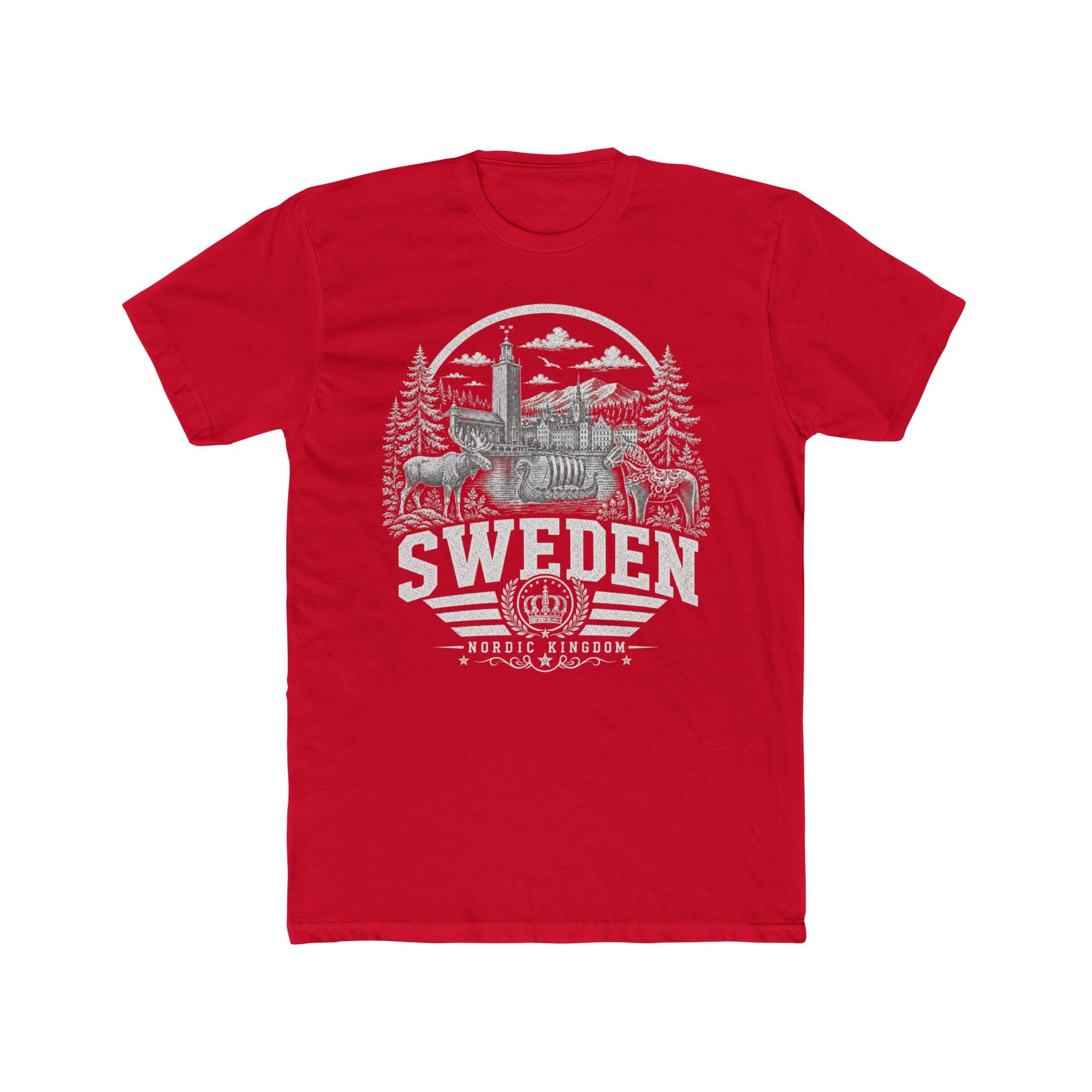 Sweden vintage landmarks men's tee — iconic landmark design | Nameshi Destinations (view 15)