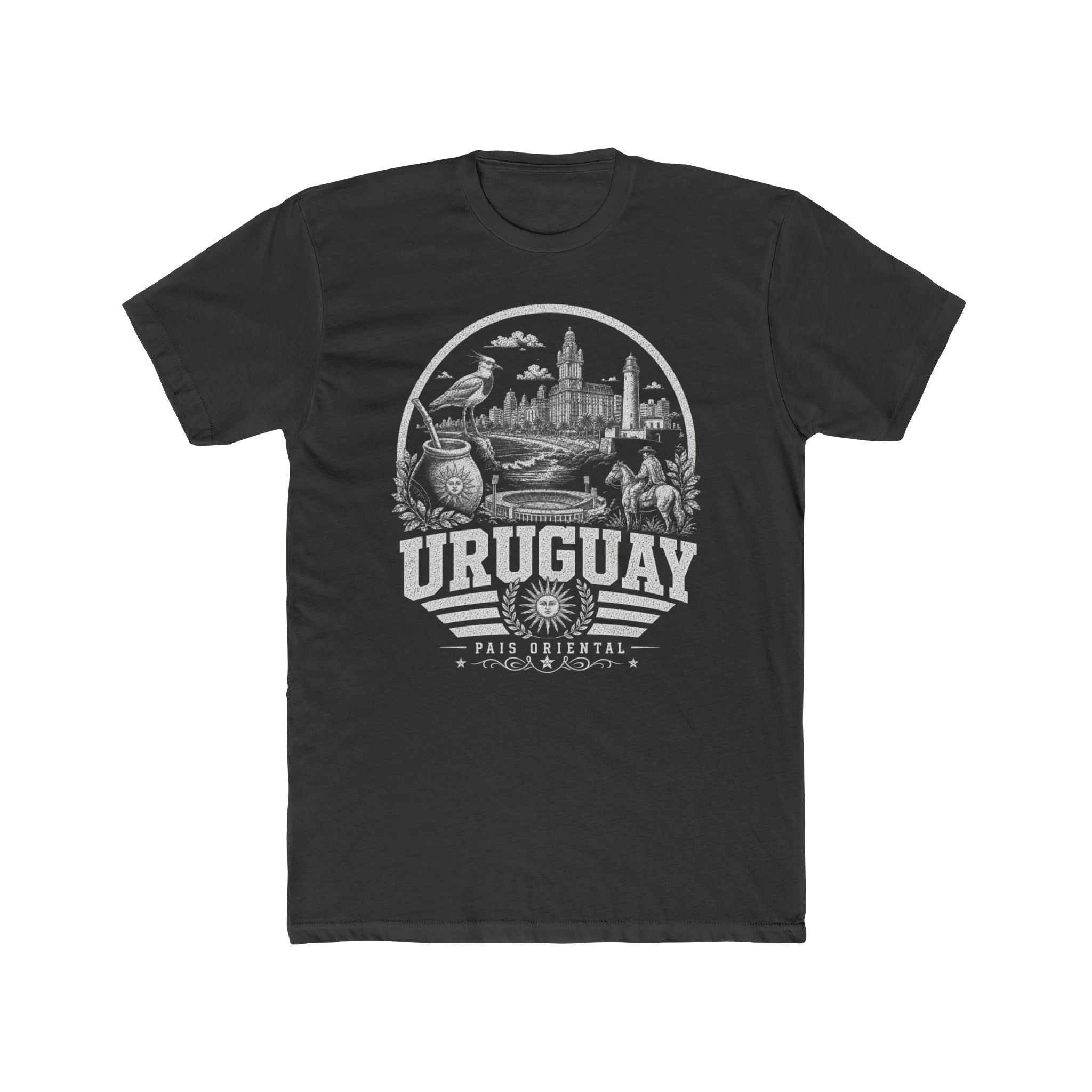 Uruguay vintage landmarks men's tee — iconic landmark design | Nameshi Destinations (view 5)