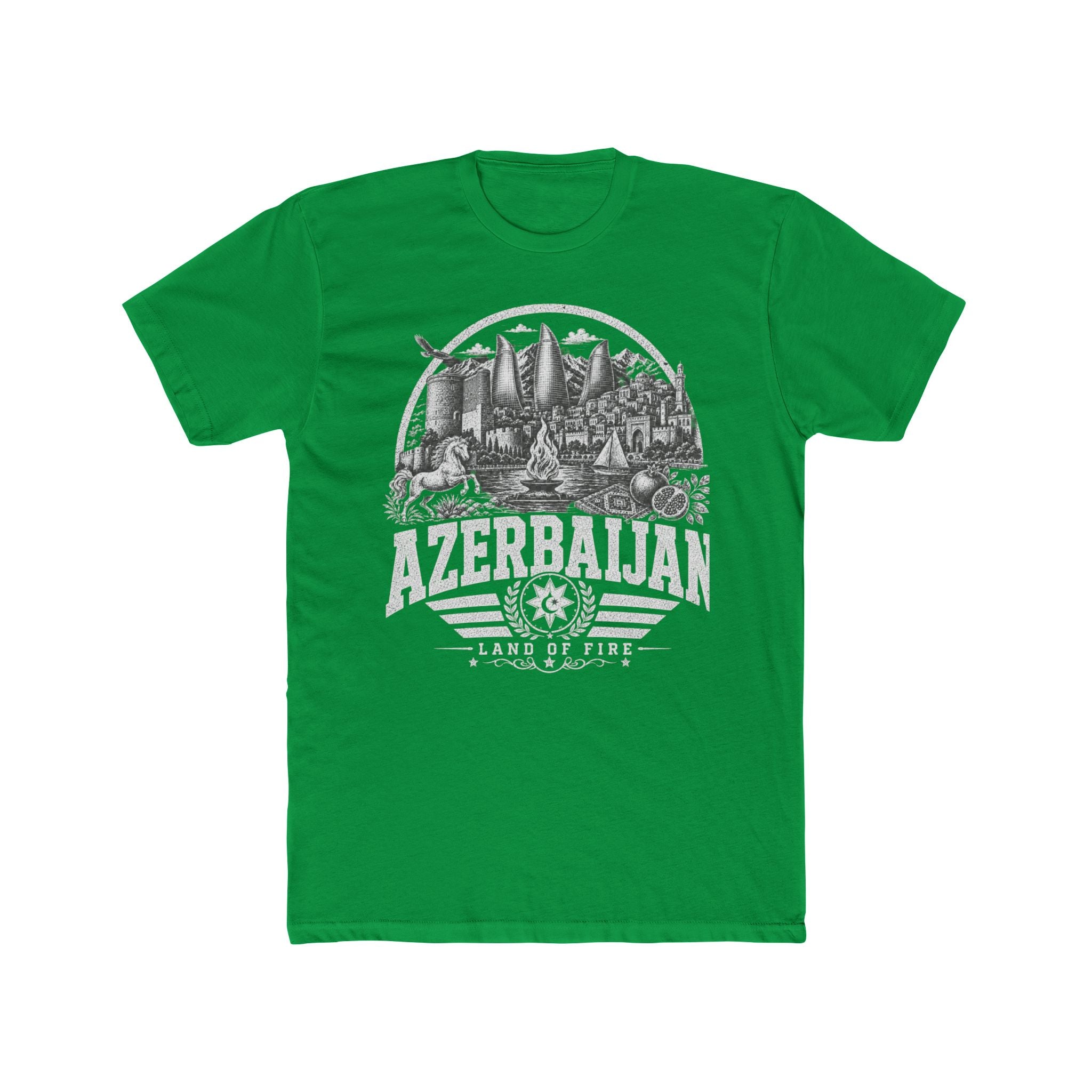 Azerbaijan vintage landmarks men's tee — iconic landmark design | Nameshi Destinations (view 6)