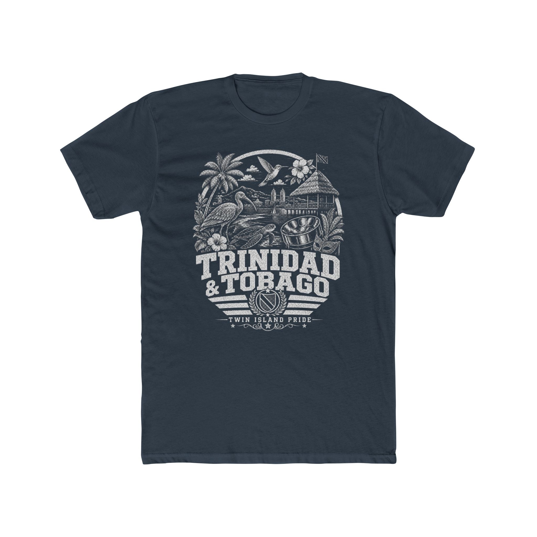 Trinidad y Tobago vintage landmarks men's tee — iconic landmark design | Nameshi Destinations (view 8)