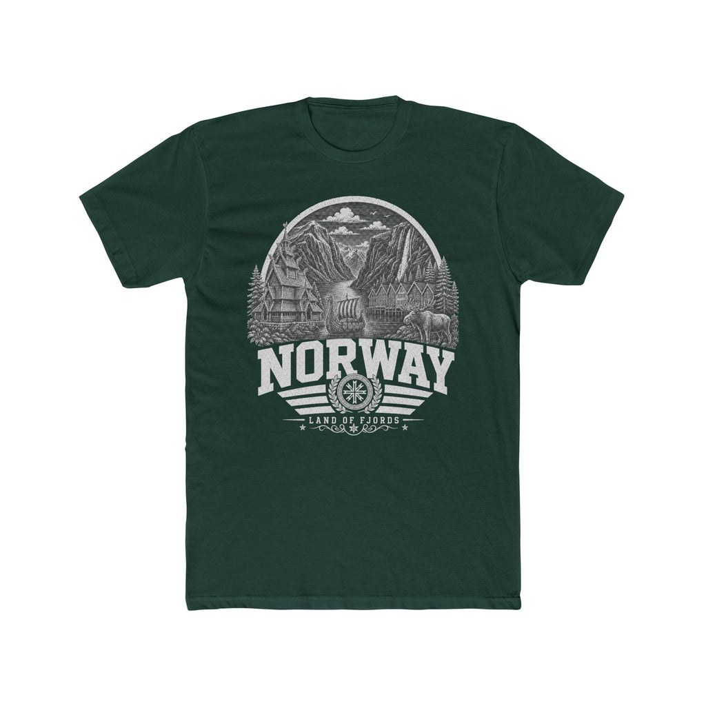 Norway vintage landmarks men's tee — iconic landmark design | Nameshi Destinations (view 7)
