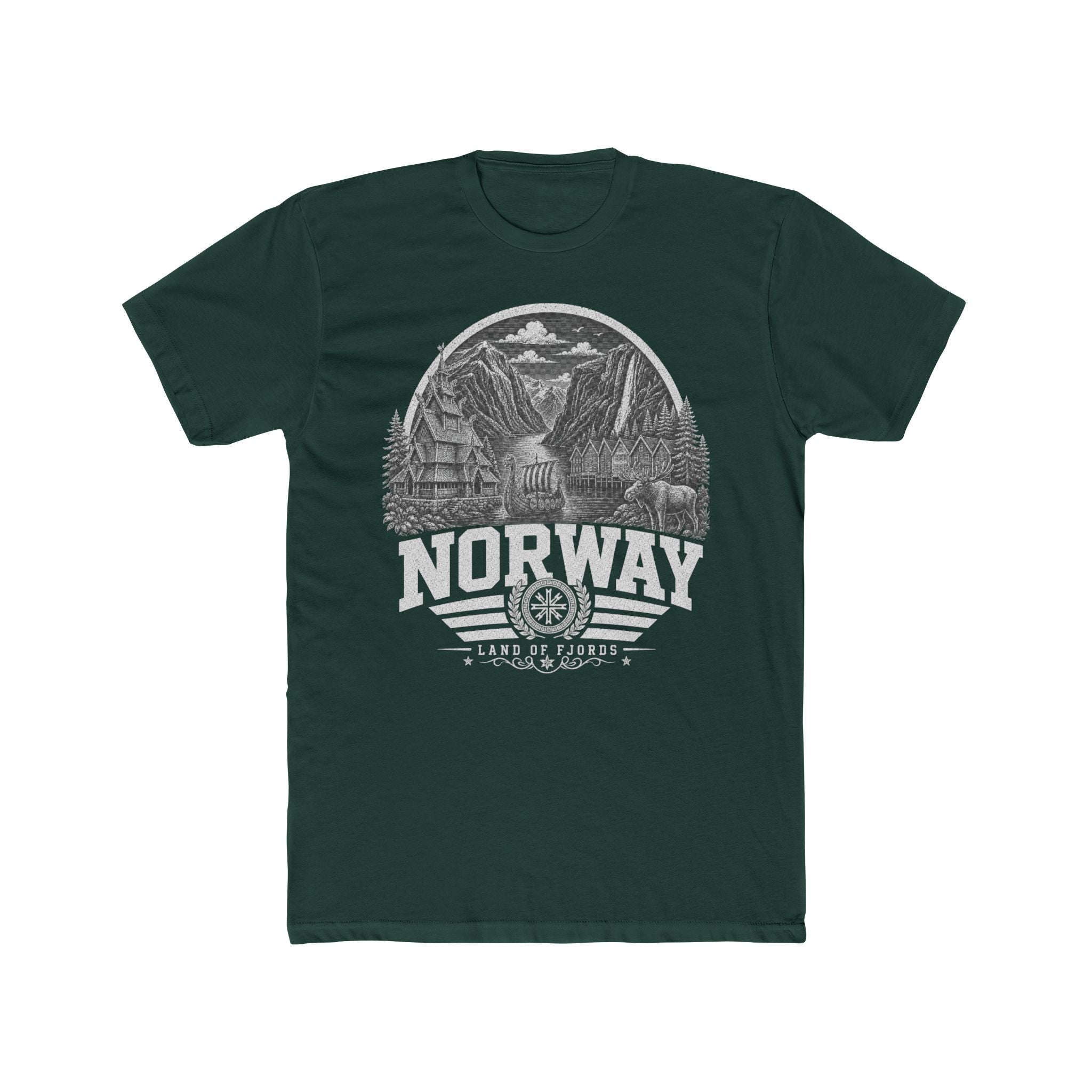 Norway vintage landmarks men's tee — iconic landmark design | Nameshi Destinations (view 7)