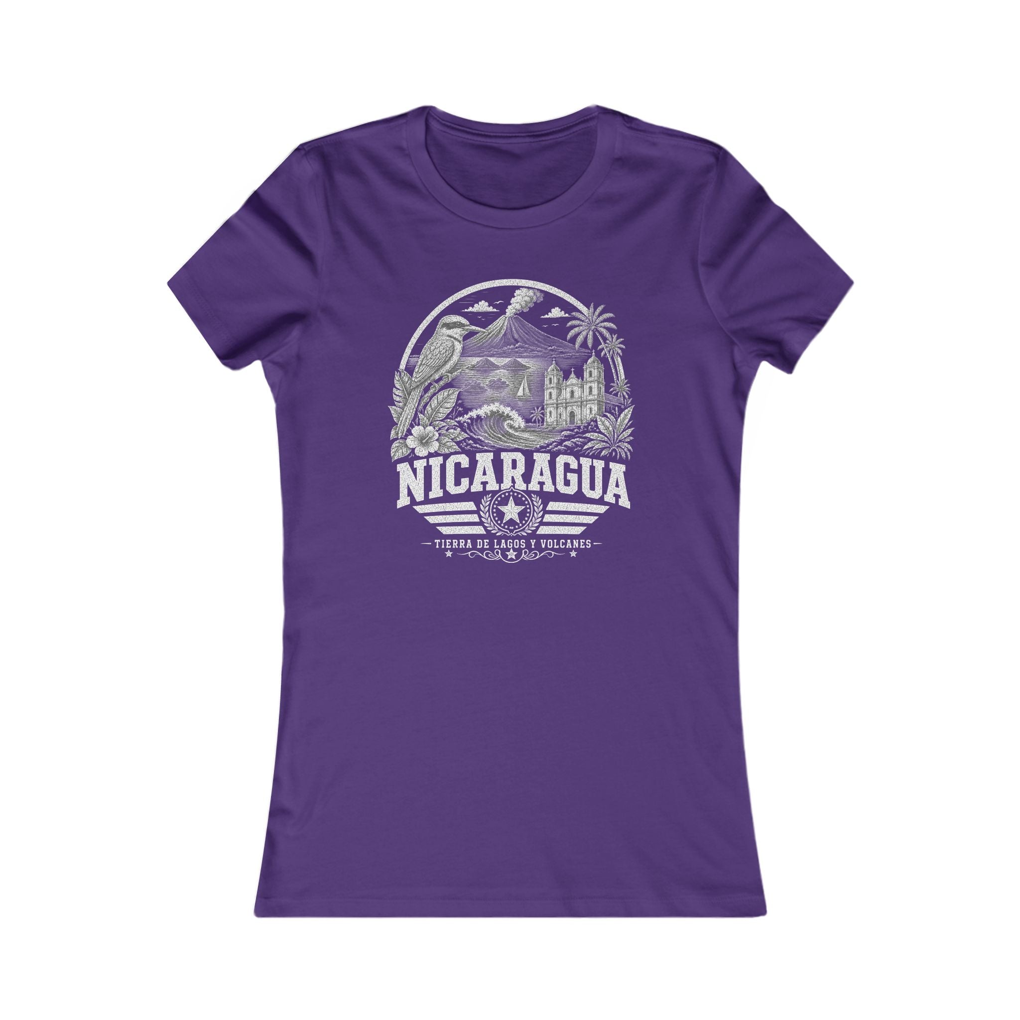Nicaragua vintage landmarks women's tee — iconic landmark design | Nameshi Destinations (view 6)