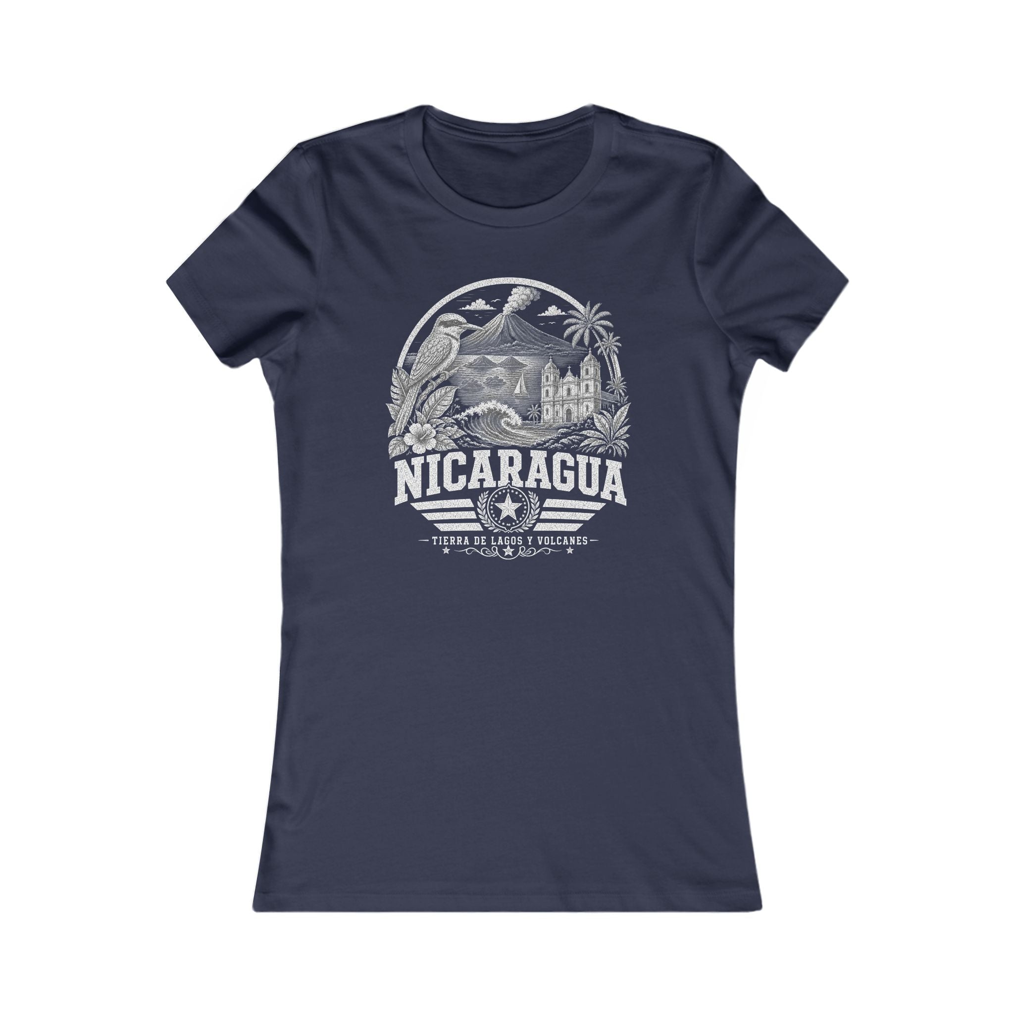 Nicaragua vintage landmarks women's tee — iconic landmark design | Nameshi Destinations (view 5)