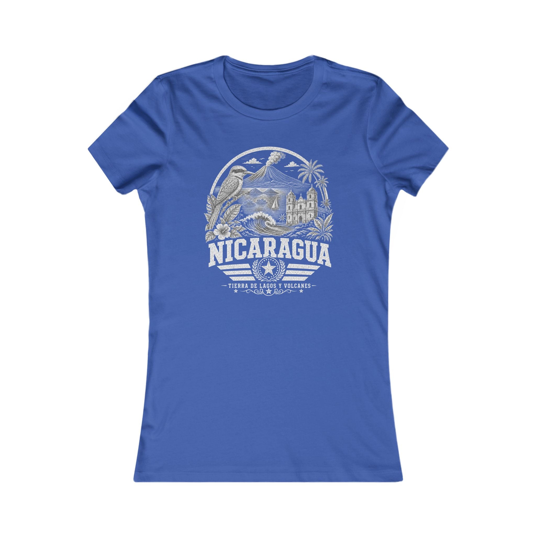 Nicaragua vintage landmarks women's tee — iconic landmark design | Nameshi Destinations (view 3)