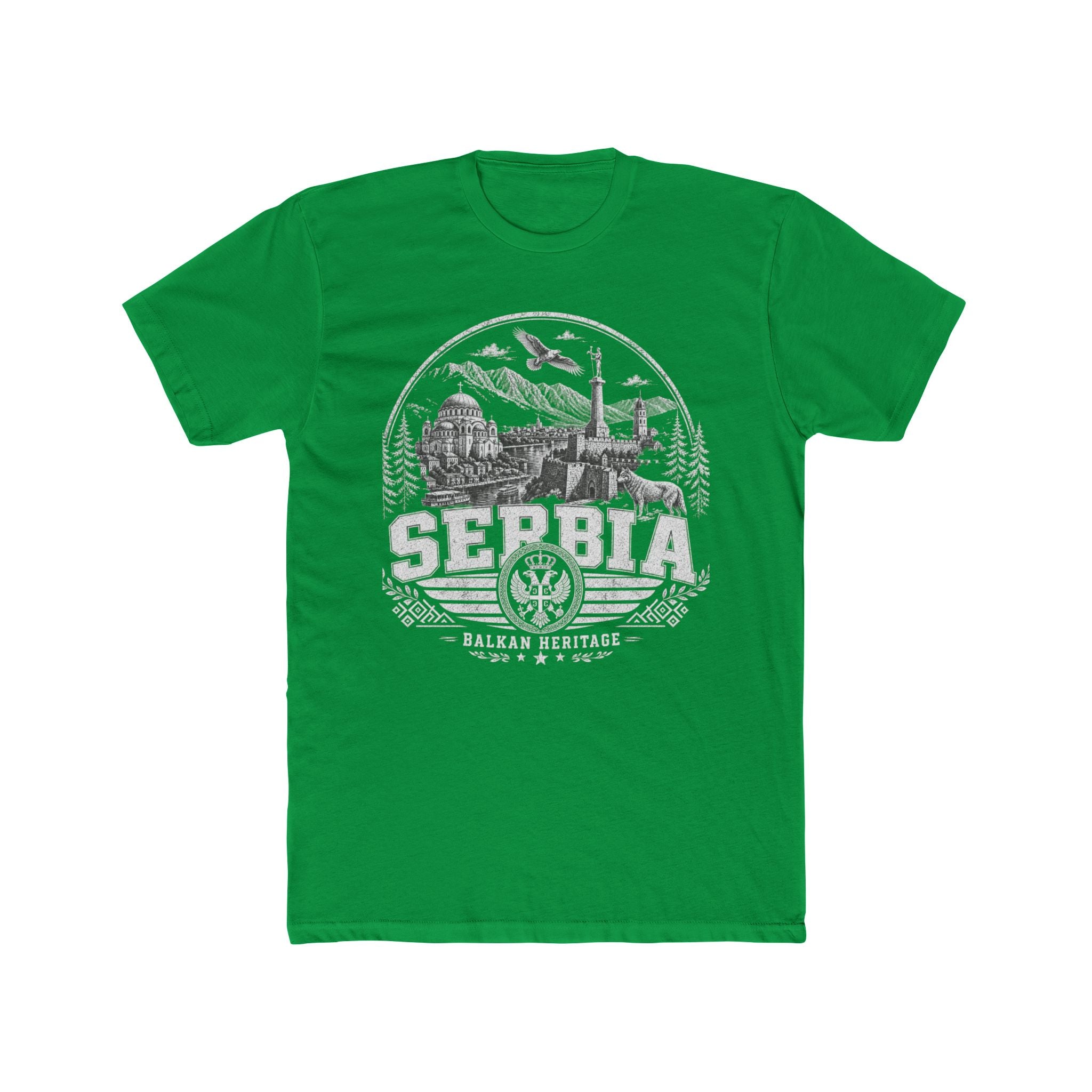 Serbia vintage landmarks men's tee — iconic landmark design | Nameshi Destinations (view 6)