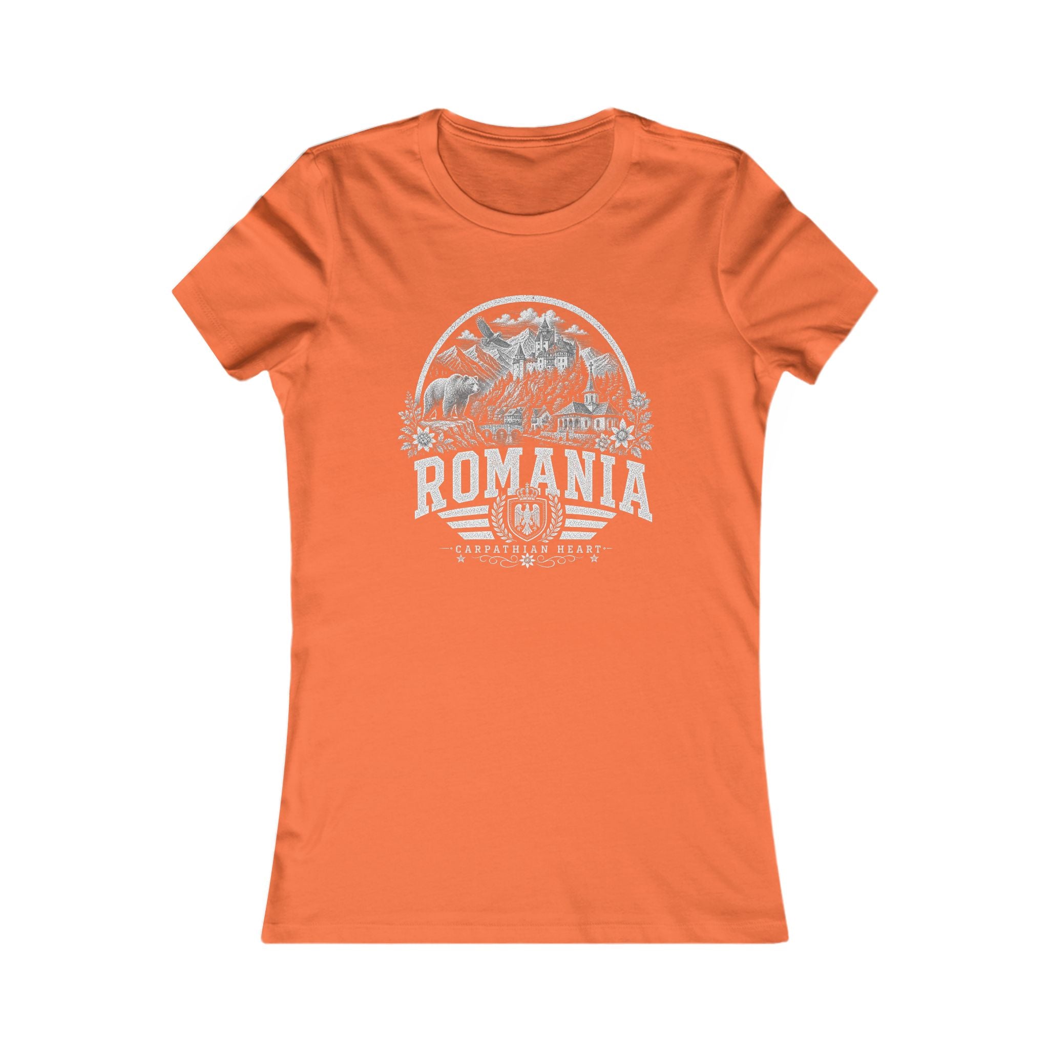 Romania vintage landmarks women's tee — iconic landmark design | Nameshi Destinations (view 12)