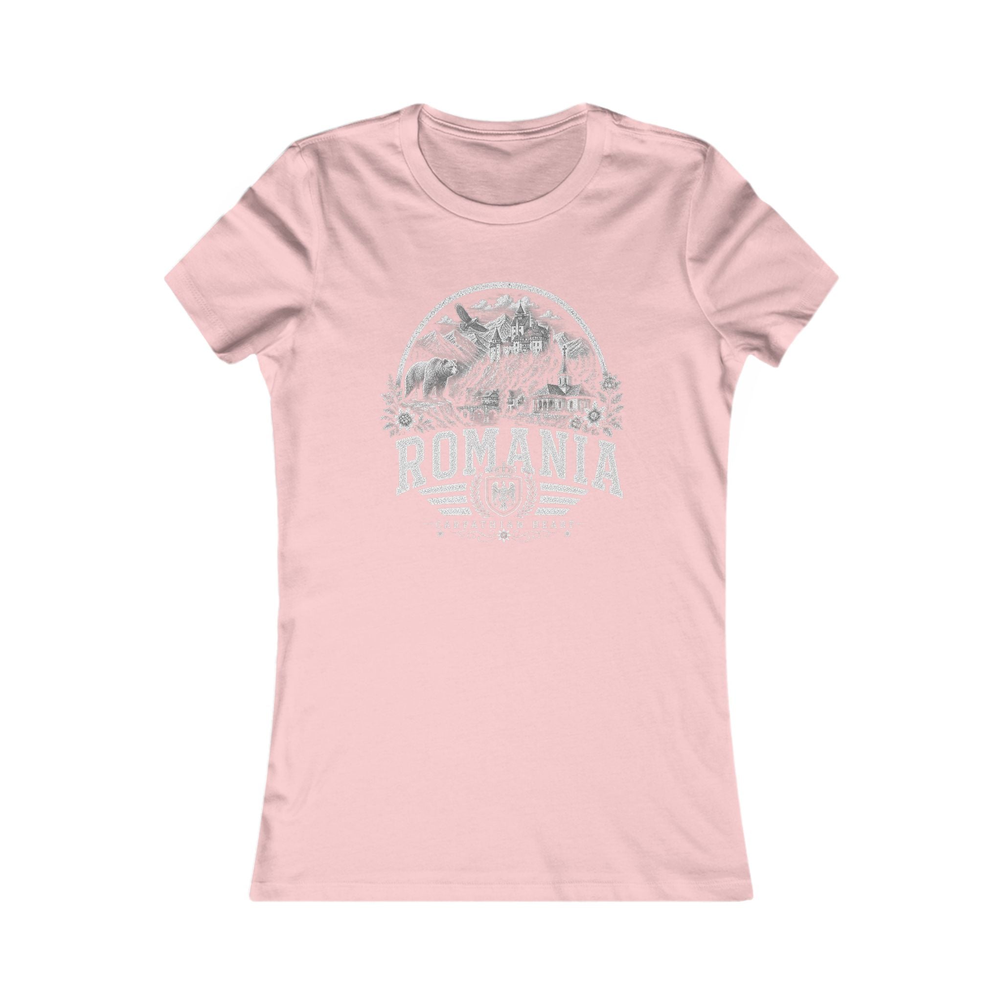 Romania vintage landmarks women's tee — iconic landmark design | Nameshi Destinations (view 7)