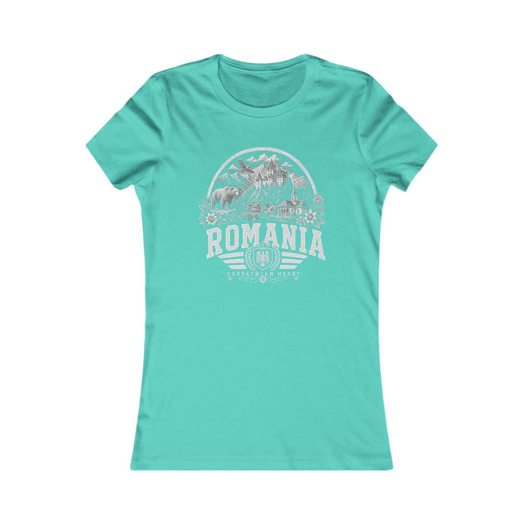 Romania vintage landmarks women's tee — iconic landmark design | Nameshi Destinations (view 14)
